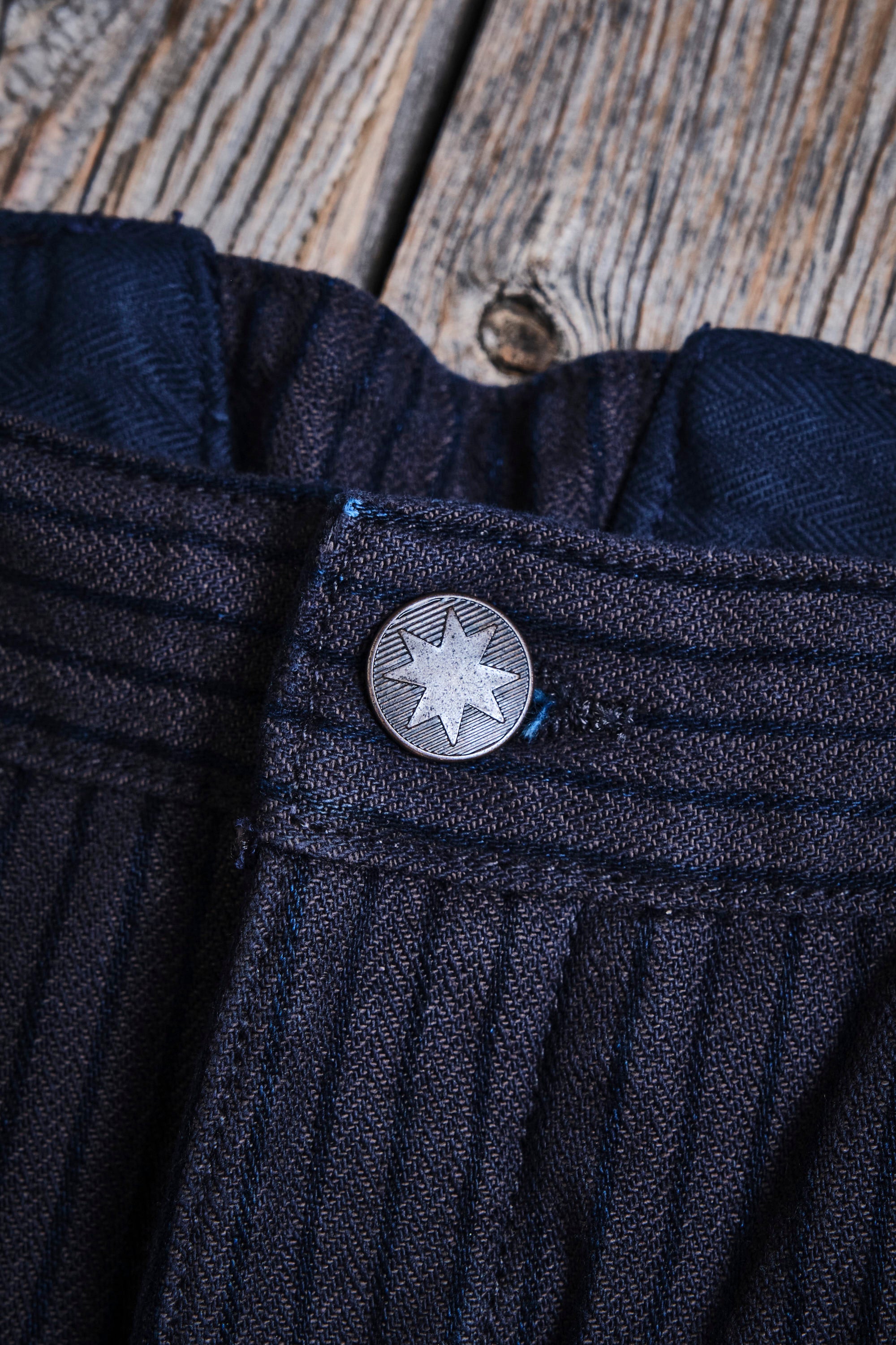 Western Pant Indigo Herringbone Dobby