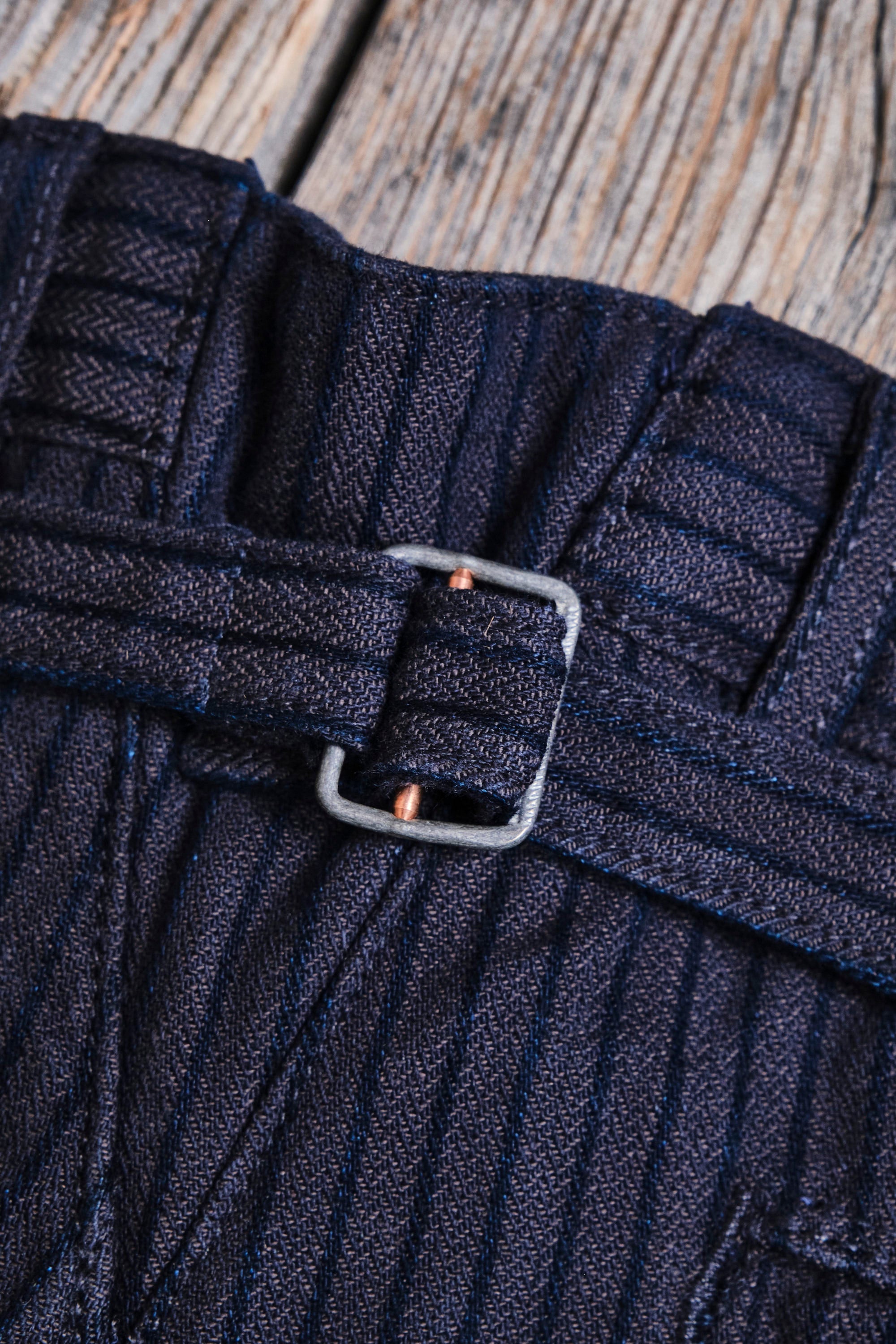 Western Pant Indigo Herringbone Dobby