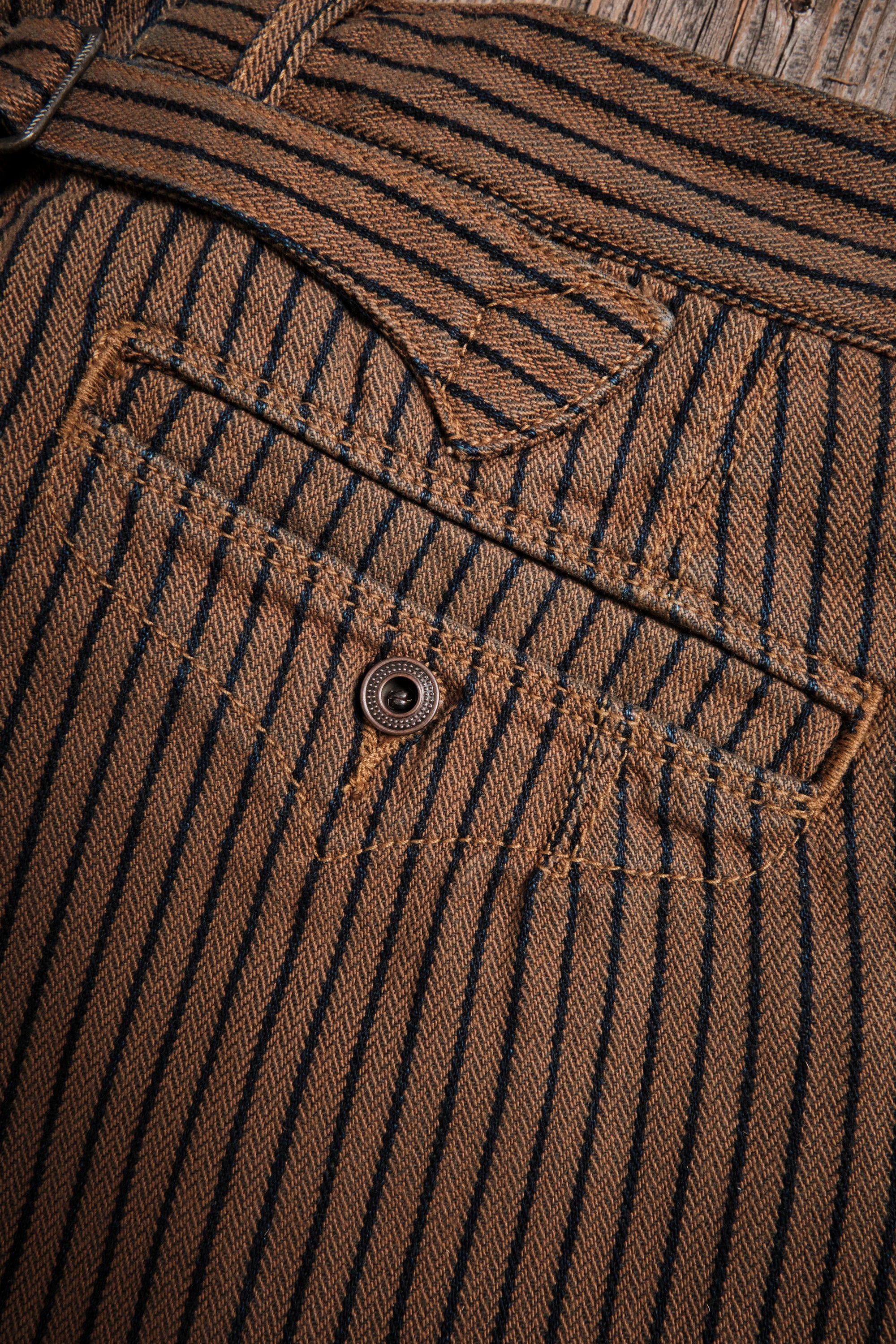 Western Pant Brown Herringbone Dobby