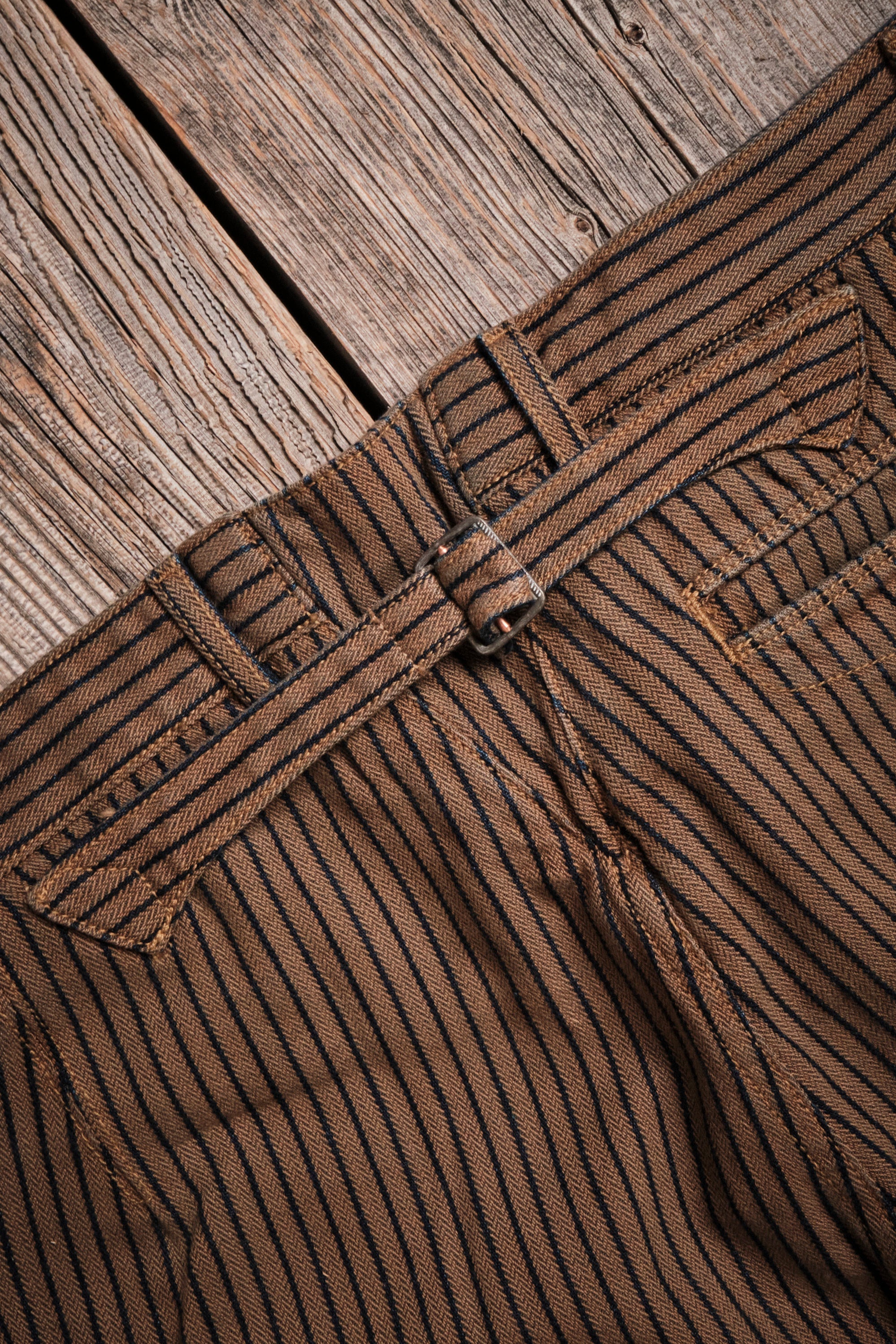 Western Pant Brown Herringbone Dobby