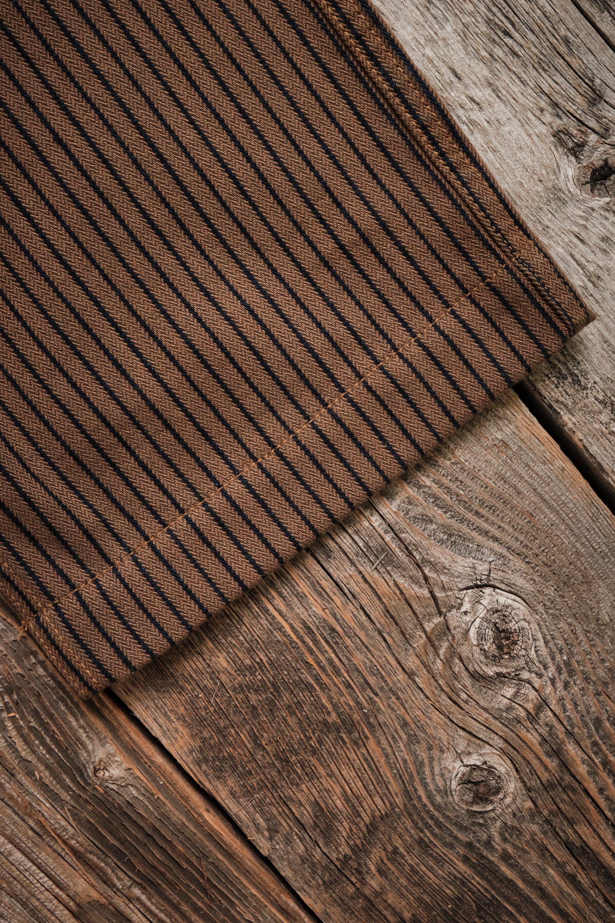 Western Pant Brown Herringbone Dobby