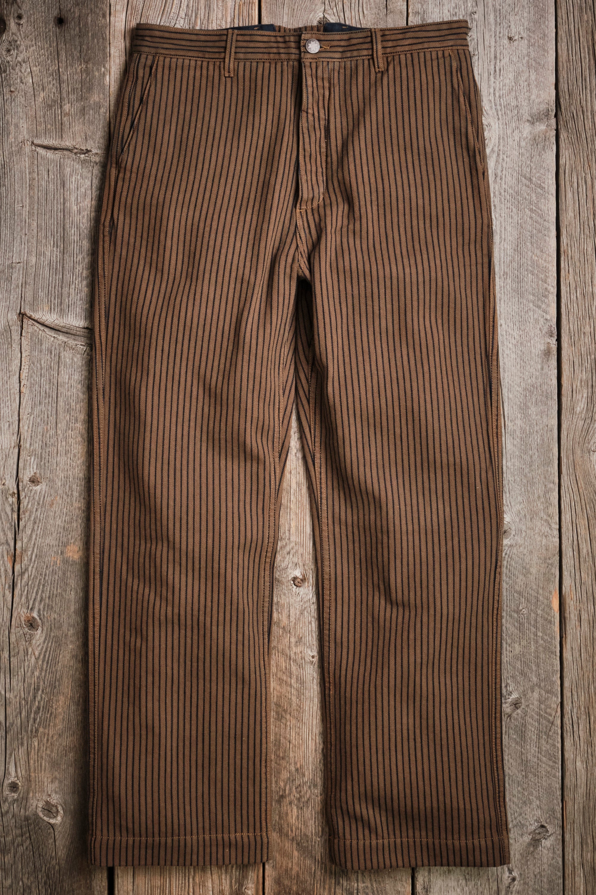 Western Pant Brown Herringbone Dobby