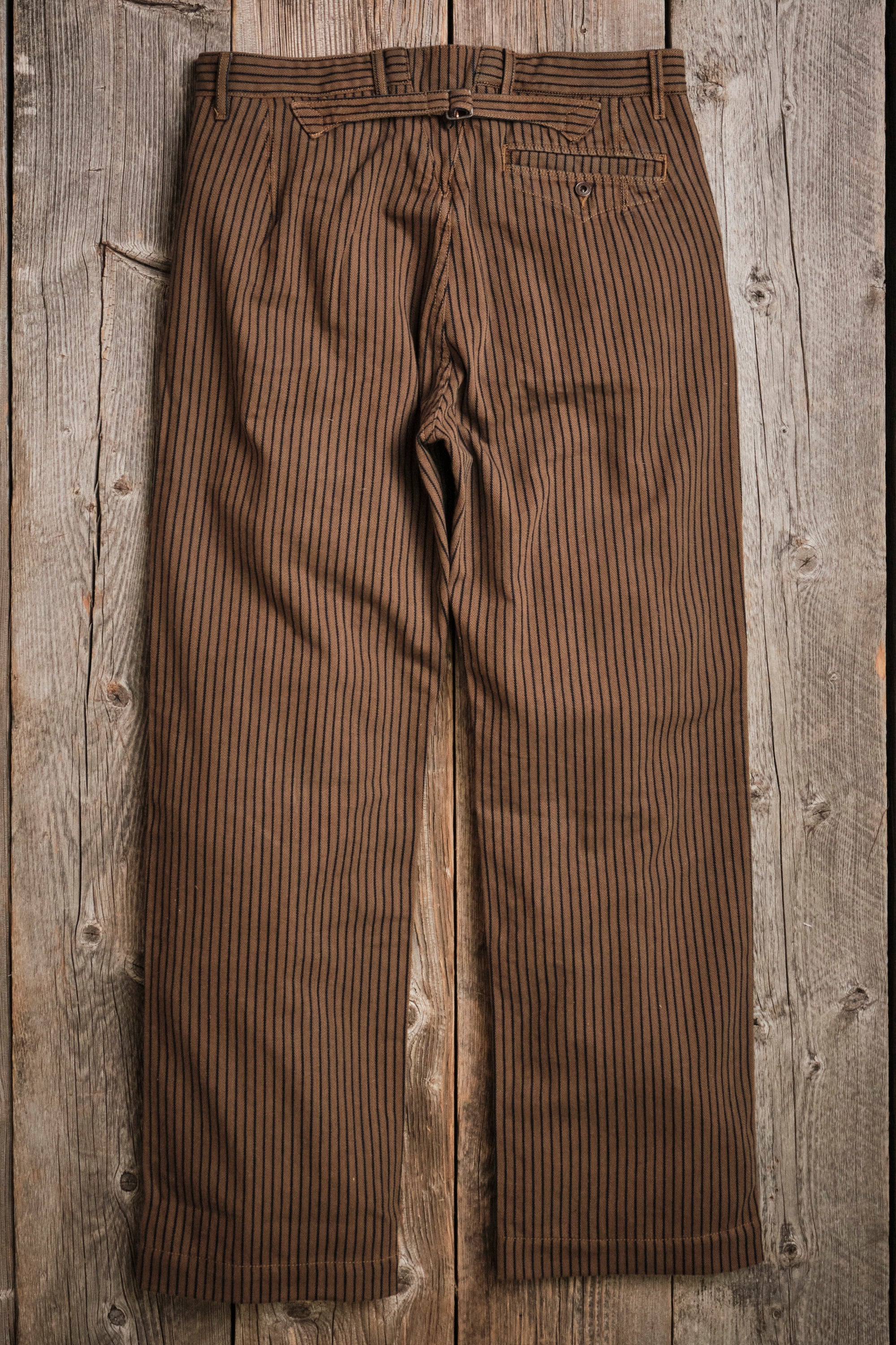Western Pant Brown Herringbone Dobby