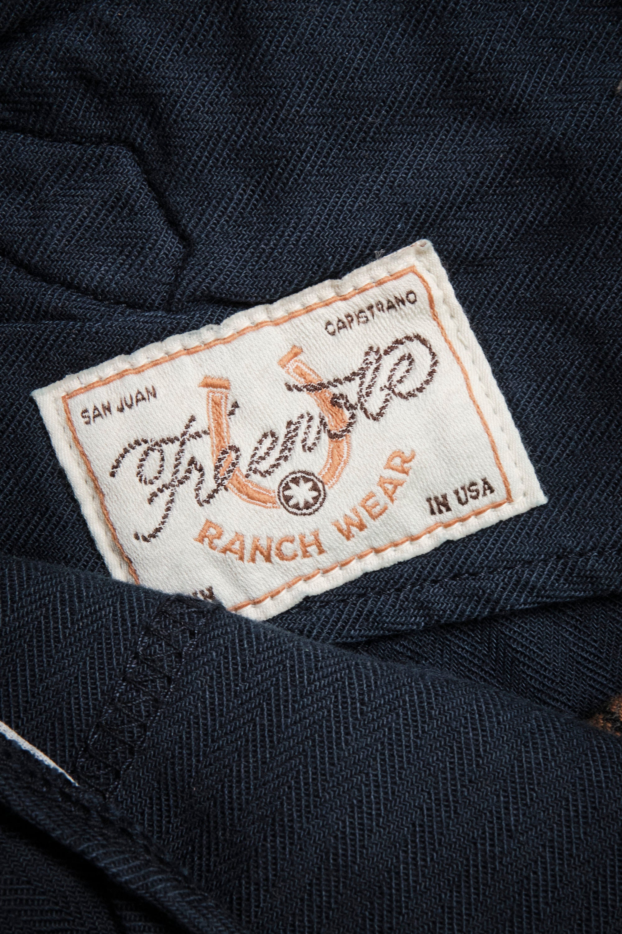 Western Pant Brown Herringbone Dobby