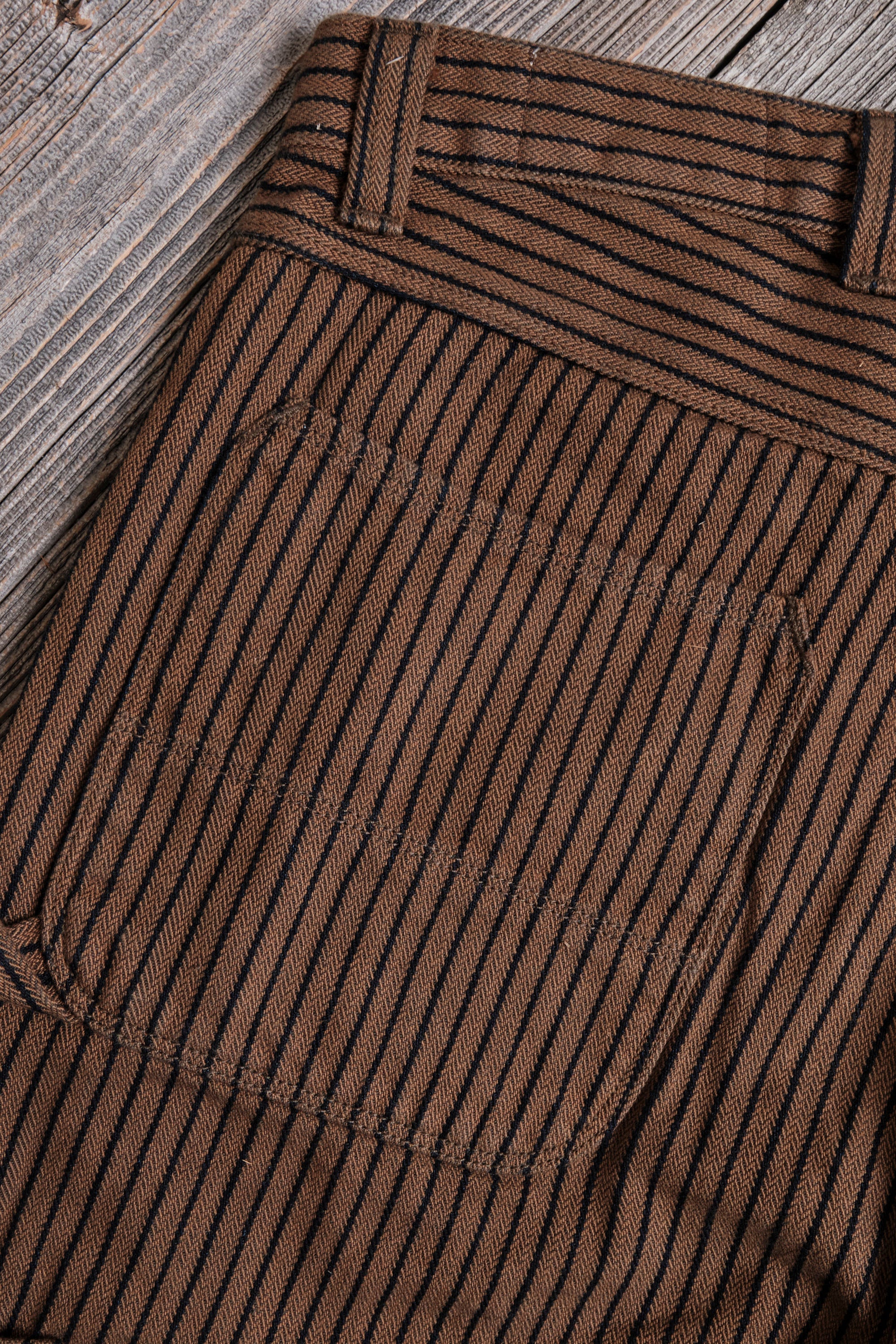 Ortega Pant Brown Herringbone Dobby