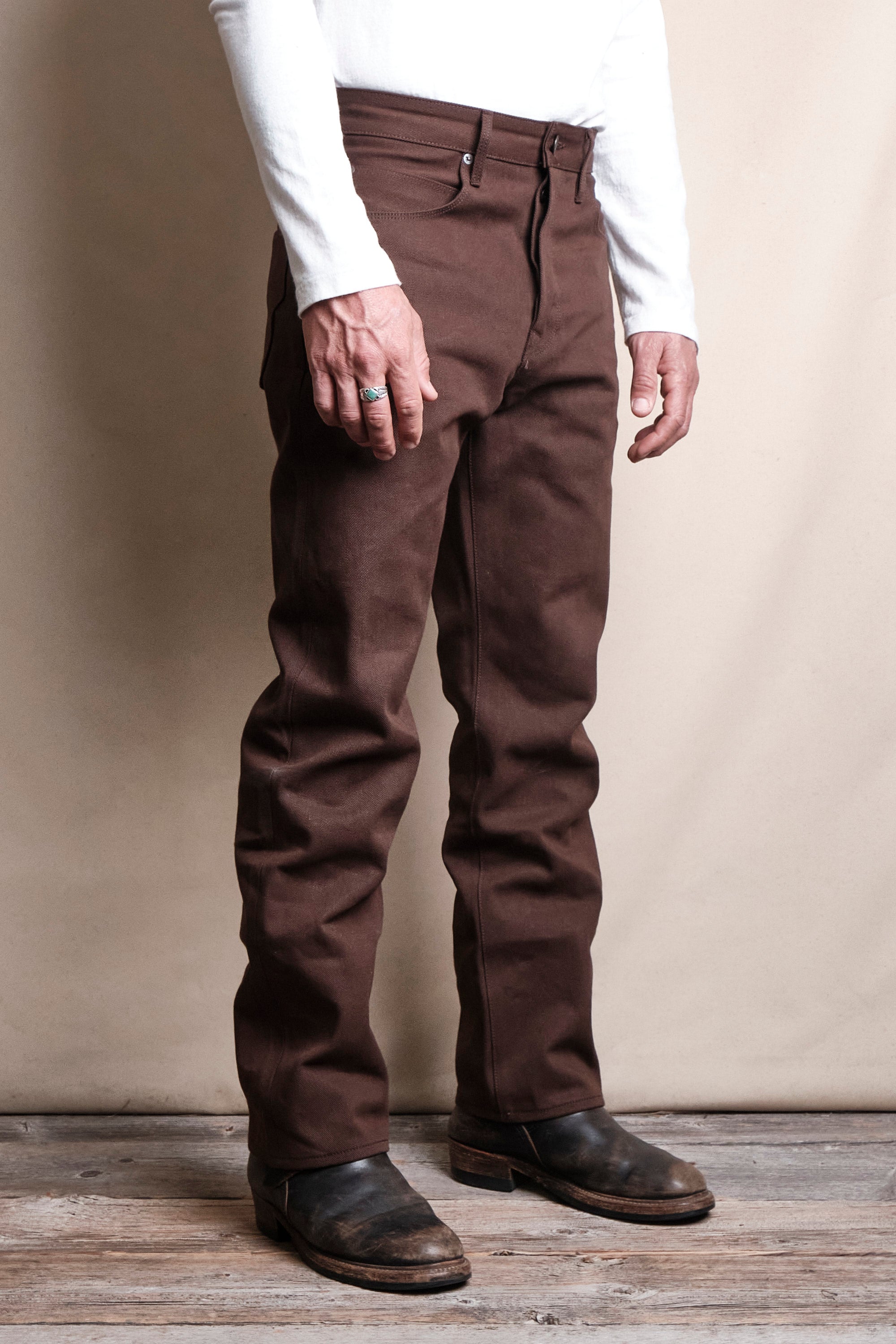 Belford Straight 15 ounce Dark Brown Denim