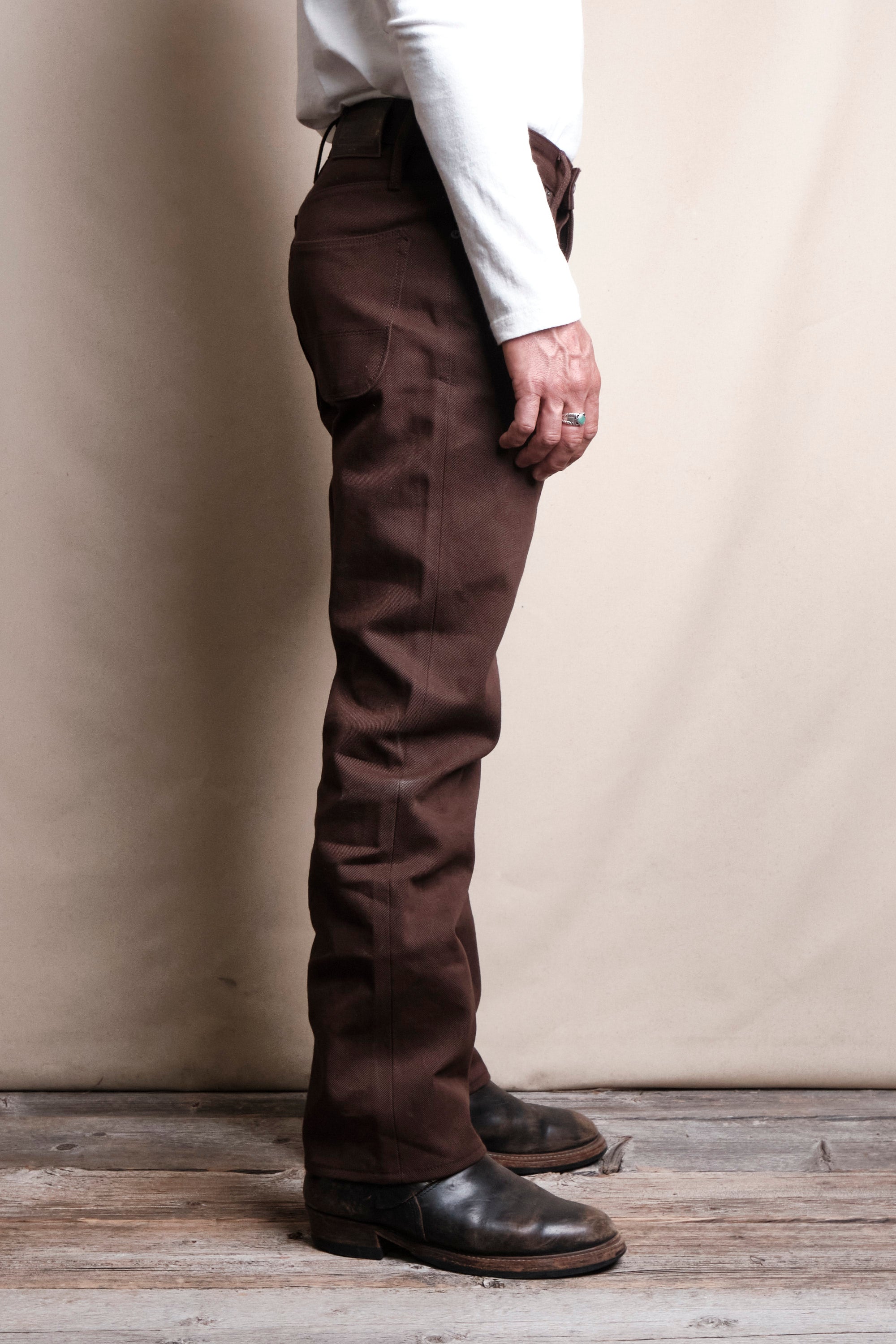 Belford Straight 15 ounce Dark Brown Denim