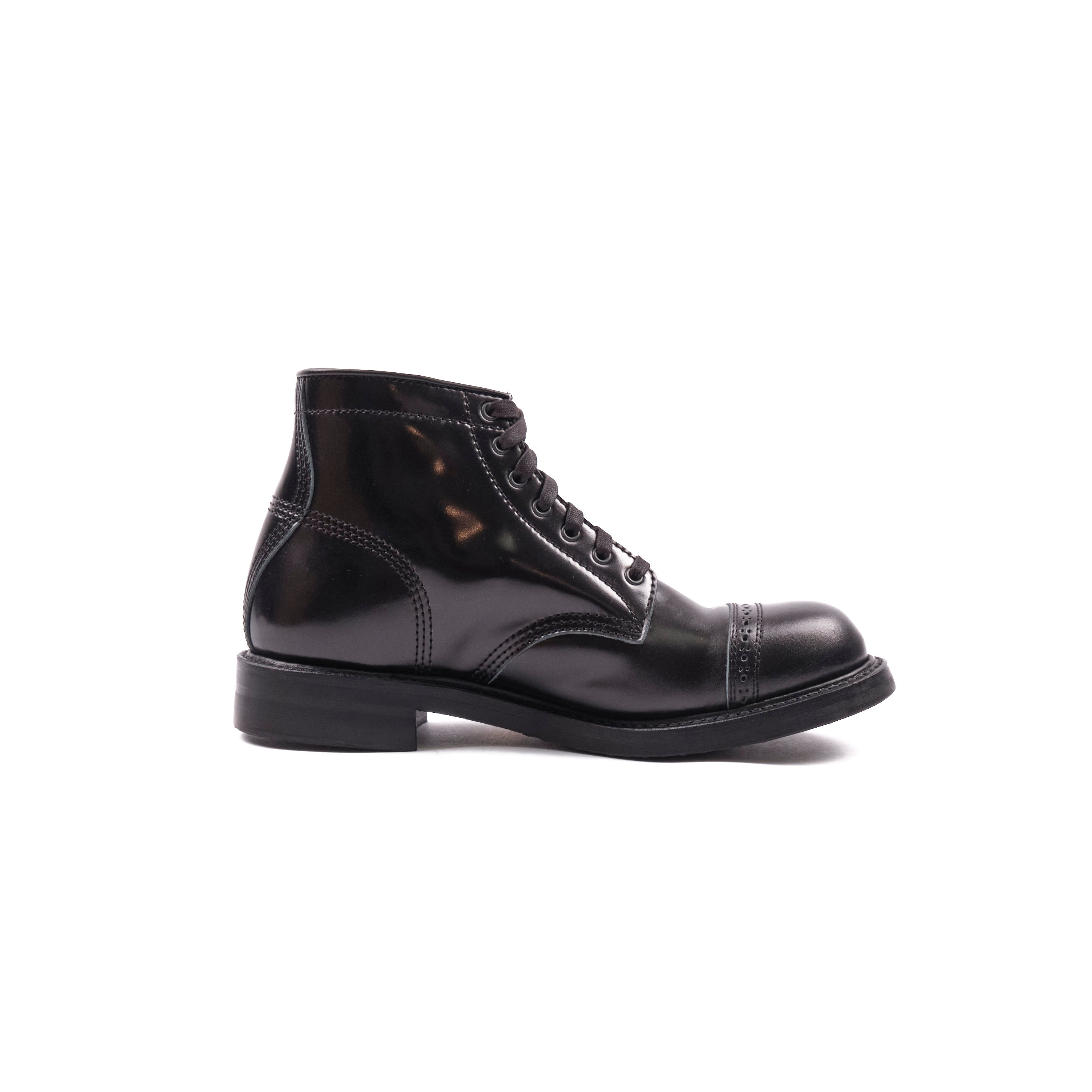 John Lofgren Combat Boots - Shinki Black Shell Cordovan - Black Ops