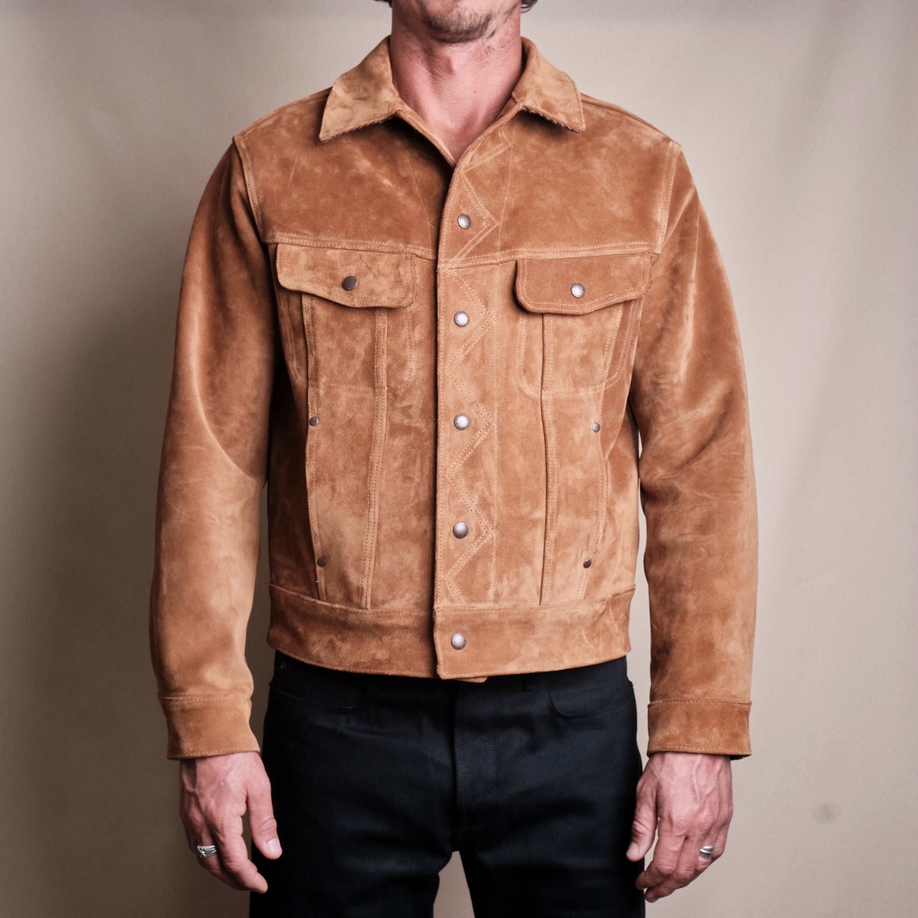 High Low 1.4mm Tobacco Suede Jacket