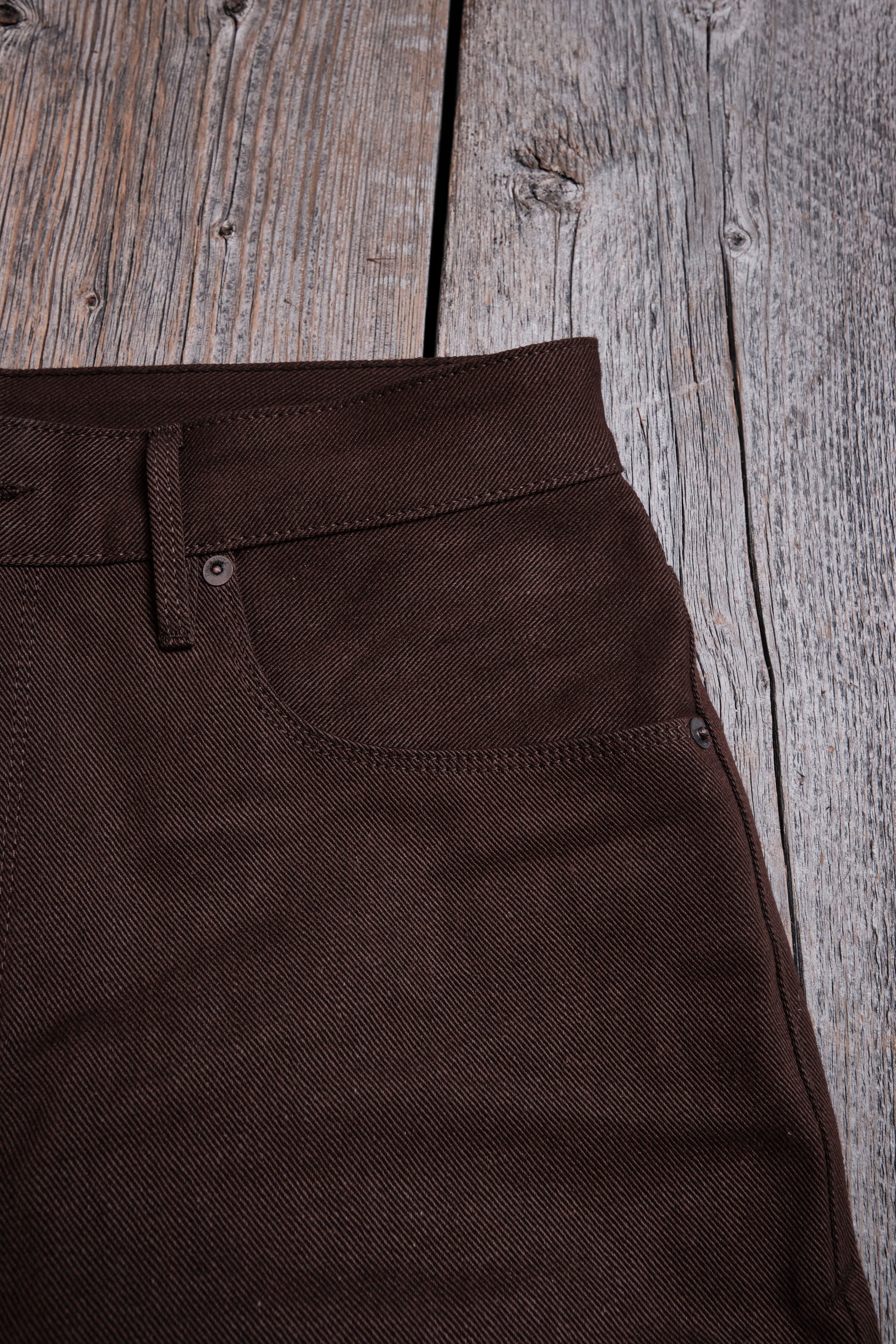 Belford Straight 15 ounce Dark Brown Denim