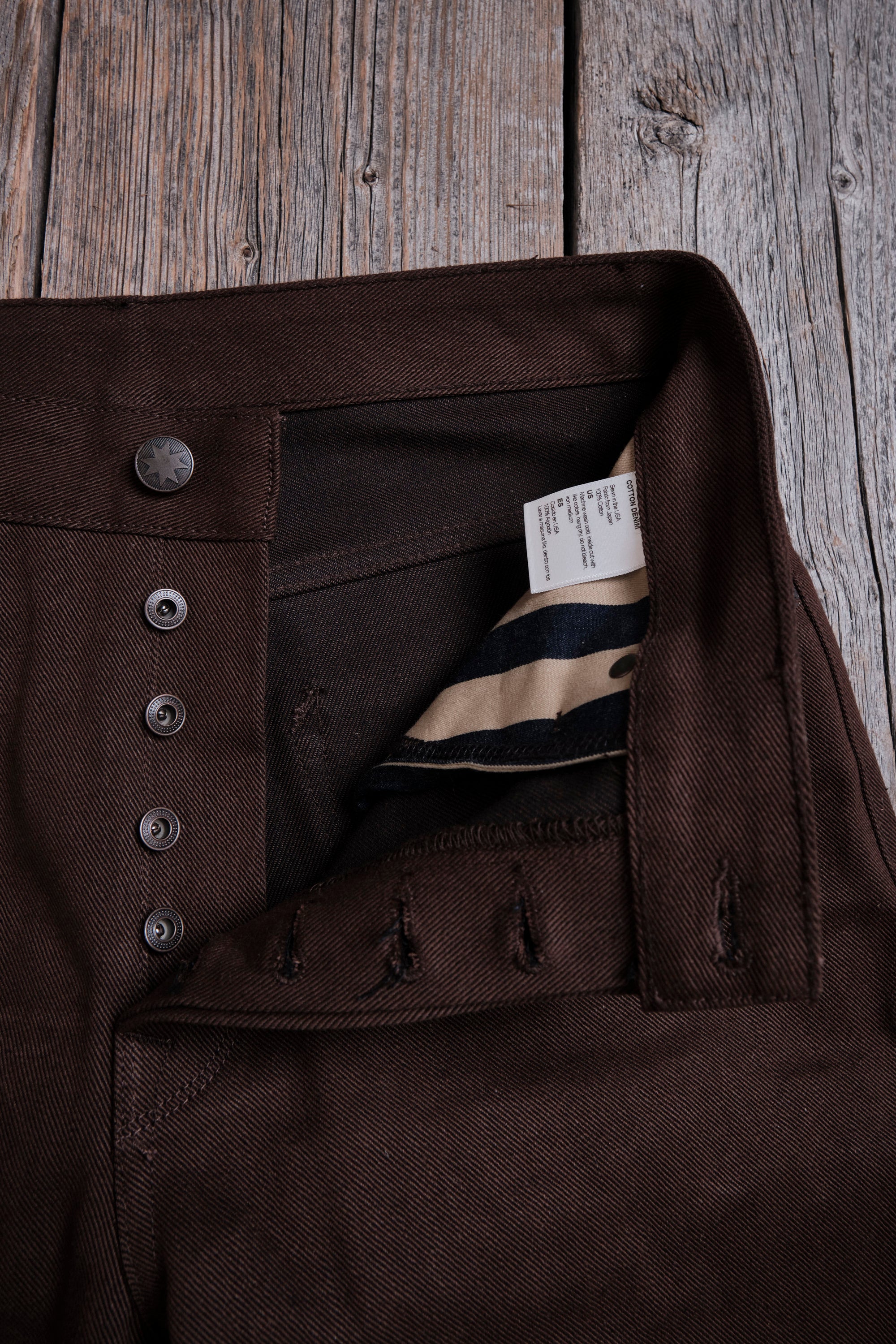 Belford Straight 15 ounce Dark Brown Denim