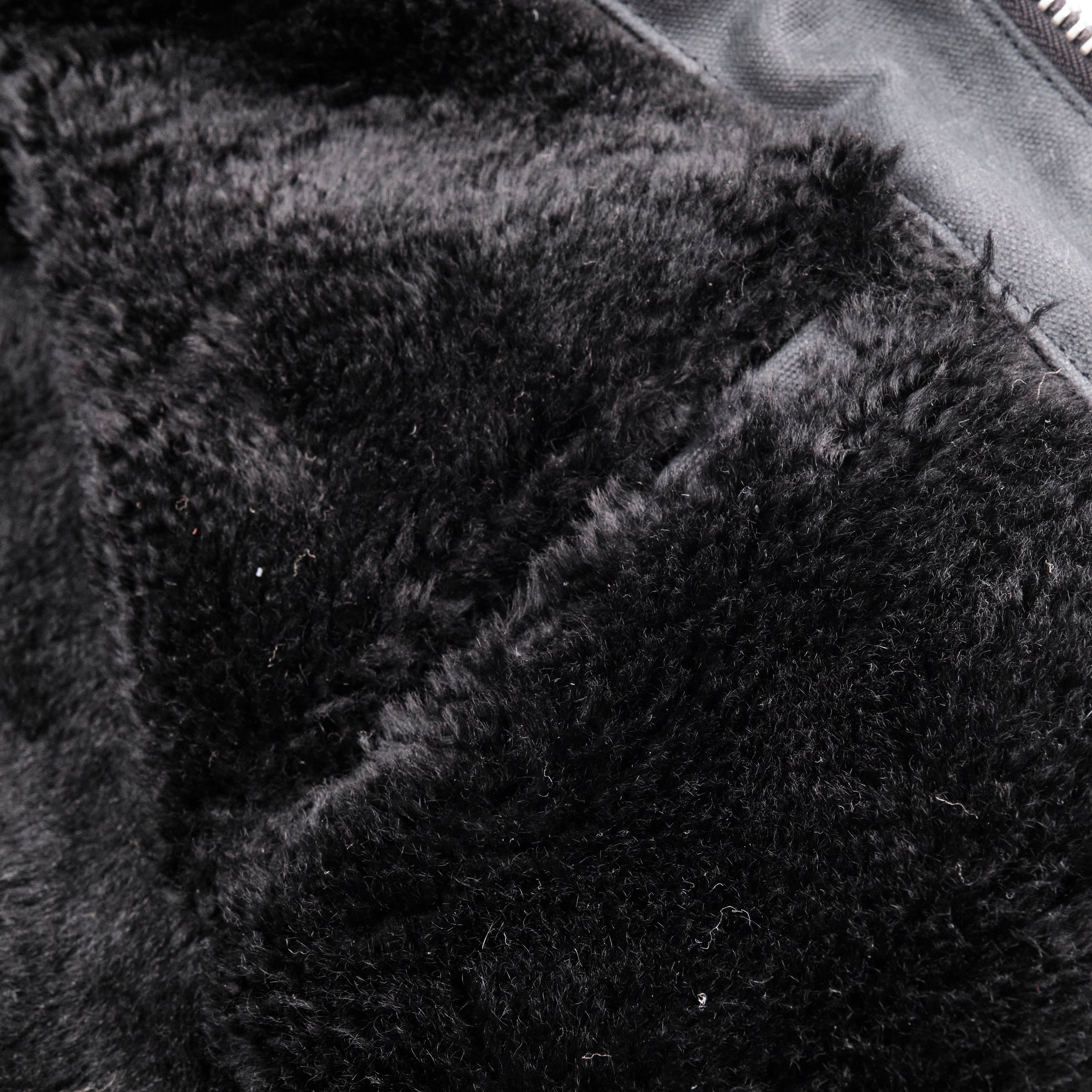 RJ-2 Waxed Canvas 20 Ounce Black Shearling