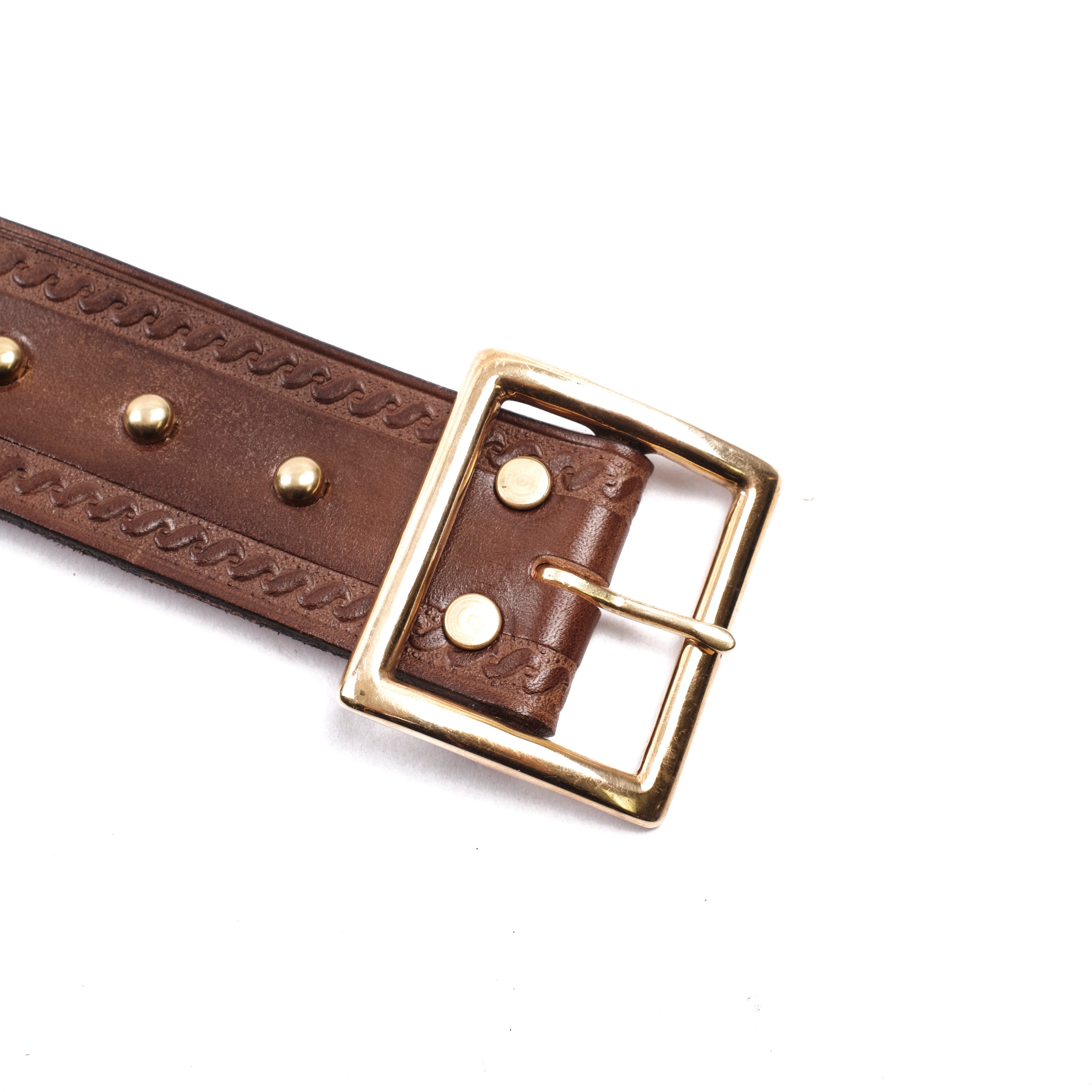 Codina Leather - Serpentine Spotted Garrison Belt Brown