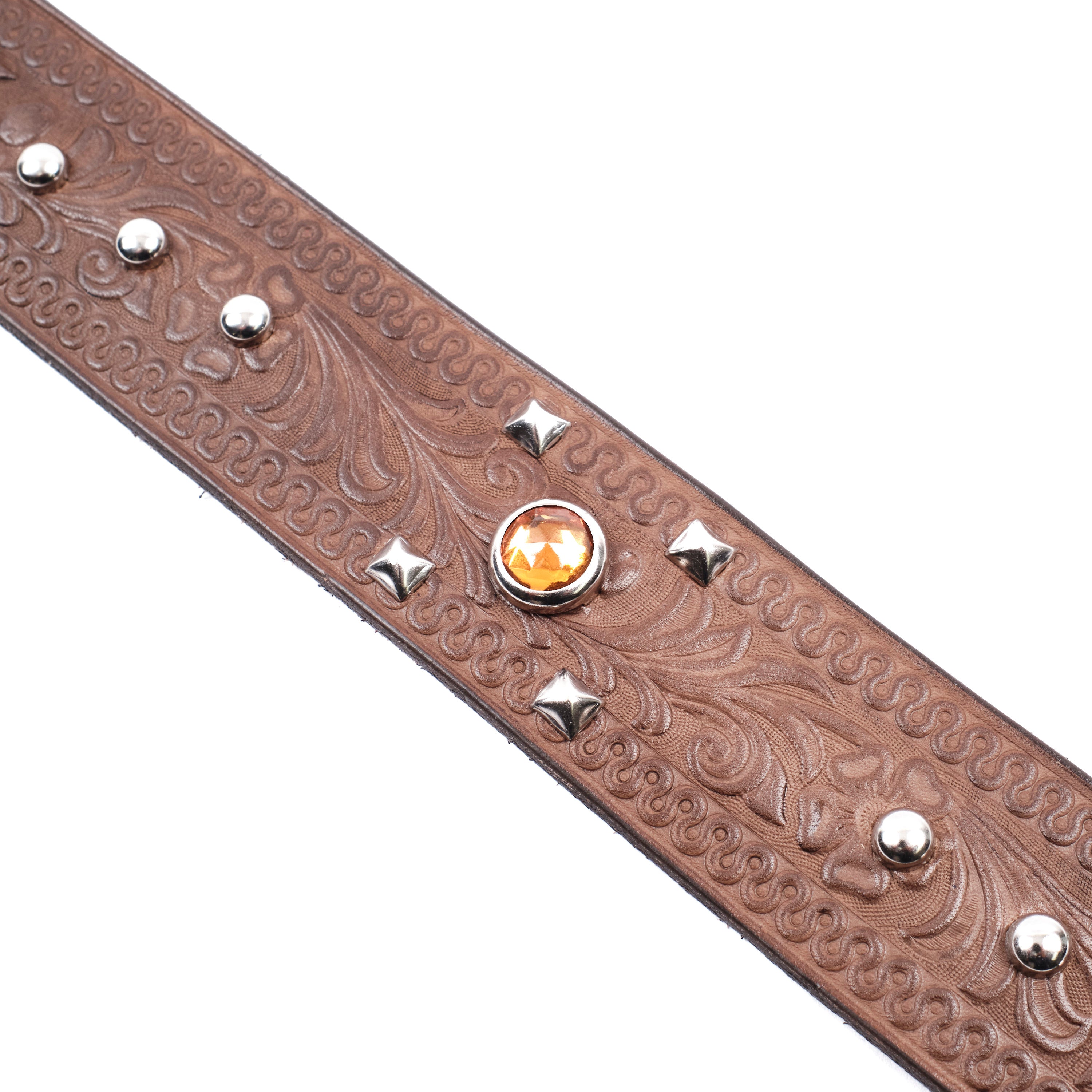 Freenote Cloth x Codina Leather - Custom Pyramid Spots Belt Brown