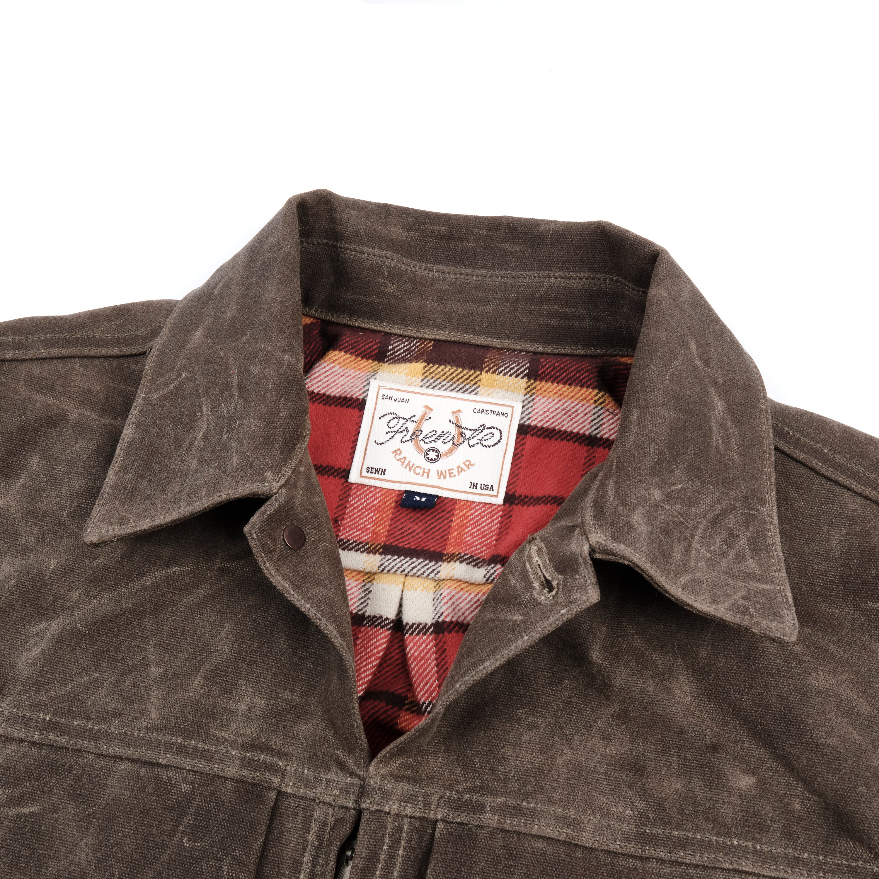 Faro Tobacco Heavy Waxed Canvas Red Plaid