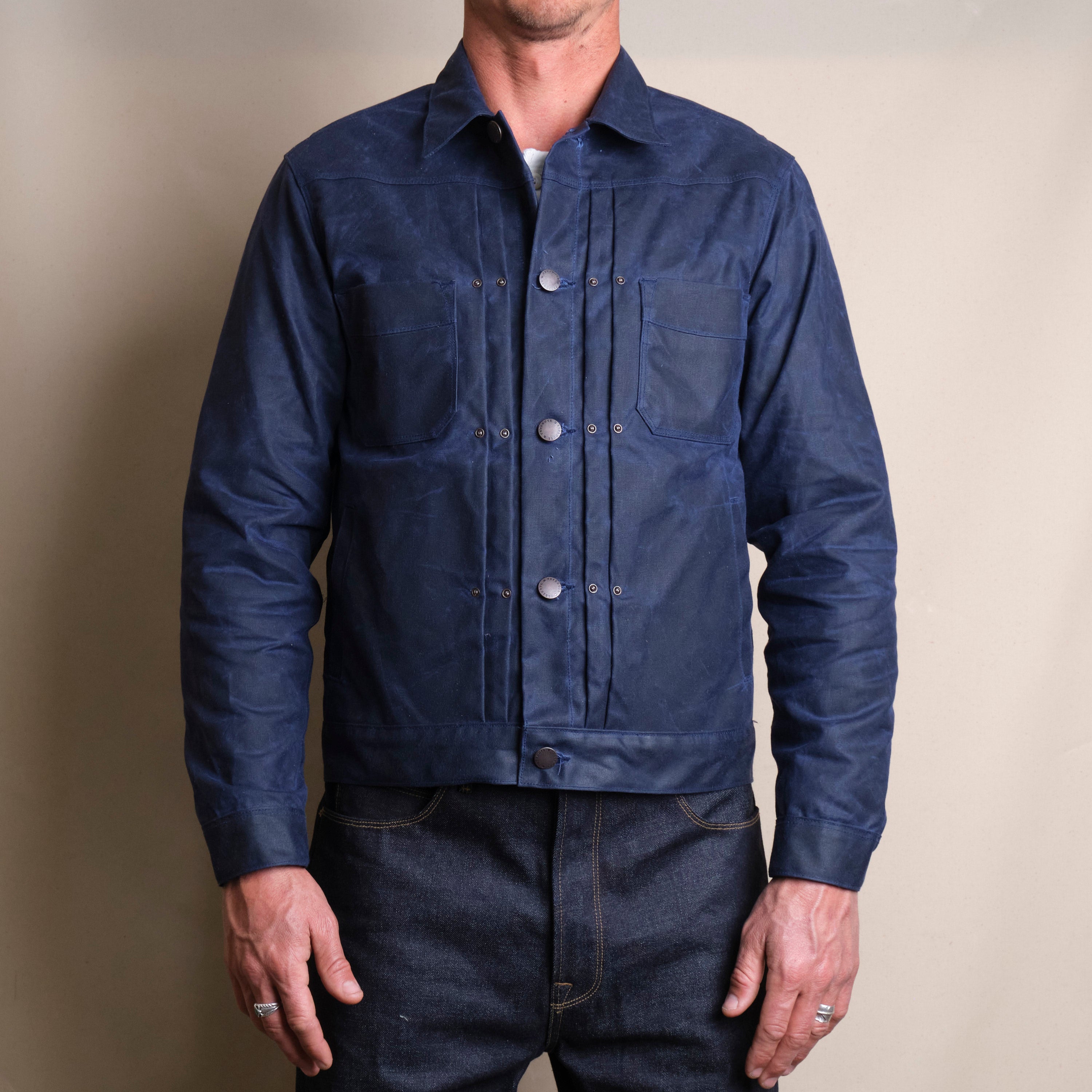 Riders Jacket Waxed Canvas Navy