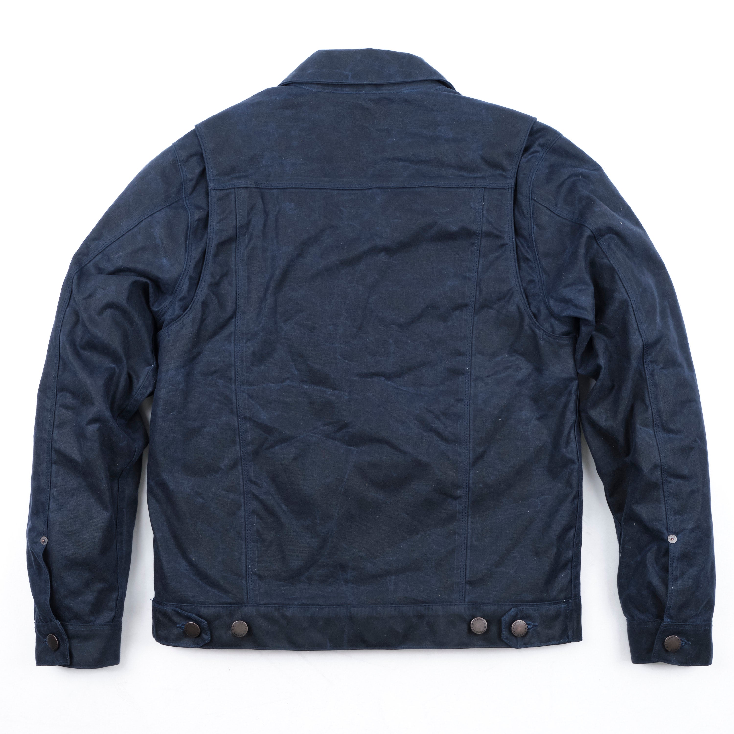 Riders Jacket Waxed Canvas Navy Purple Interior
