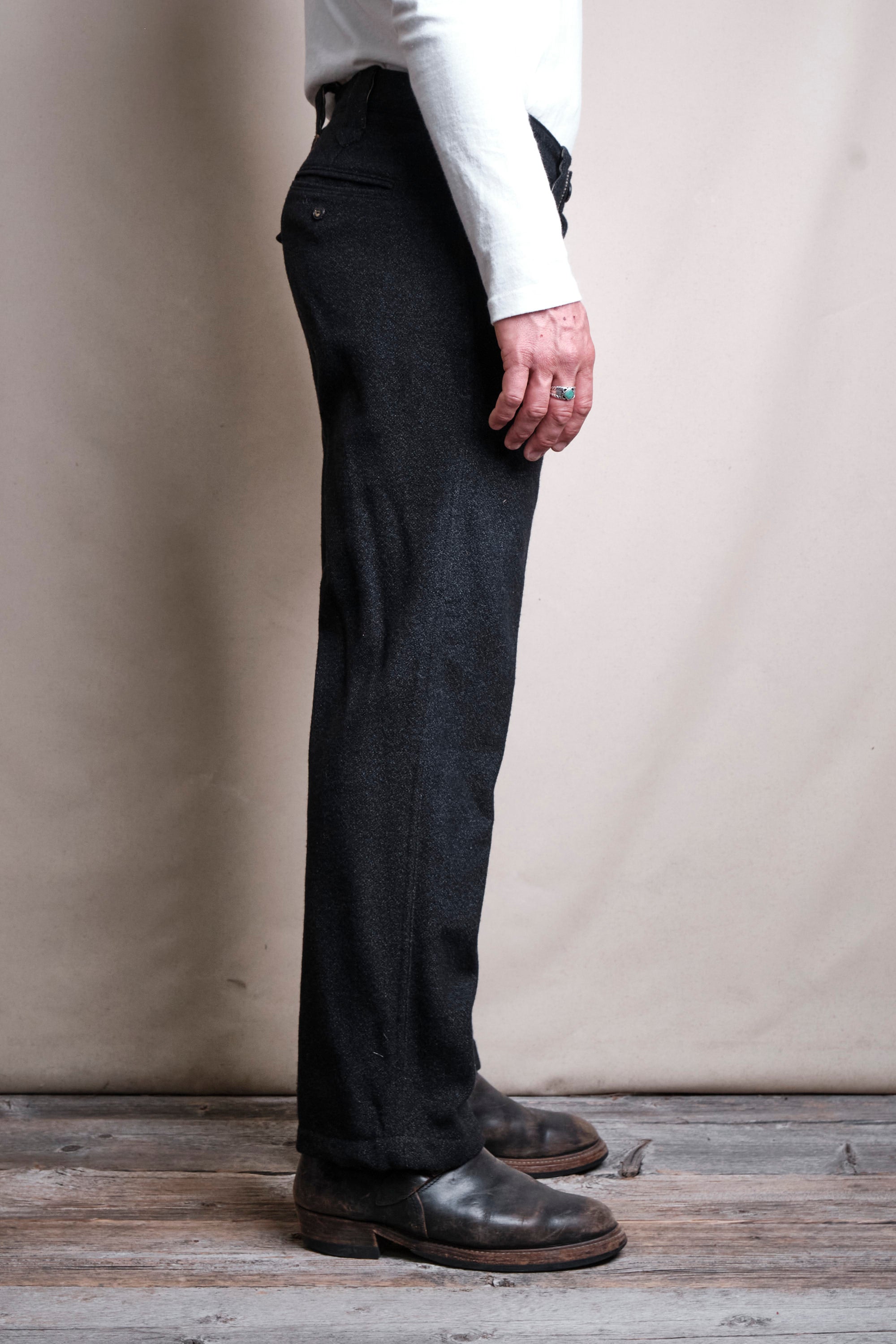 Duster Pant Black Wool