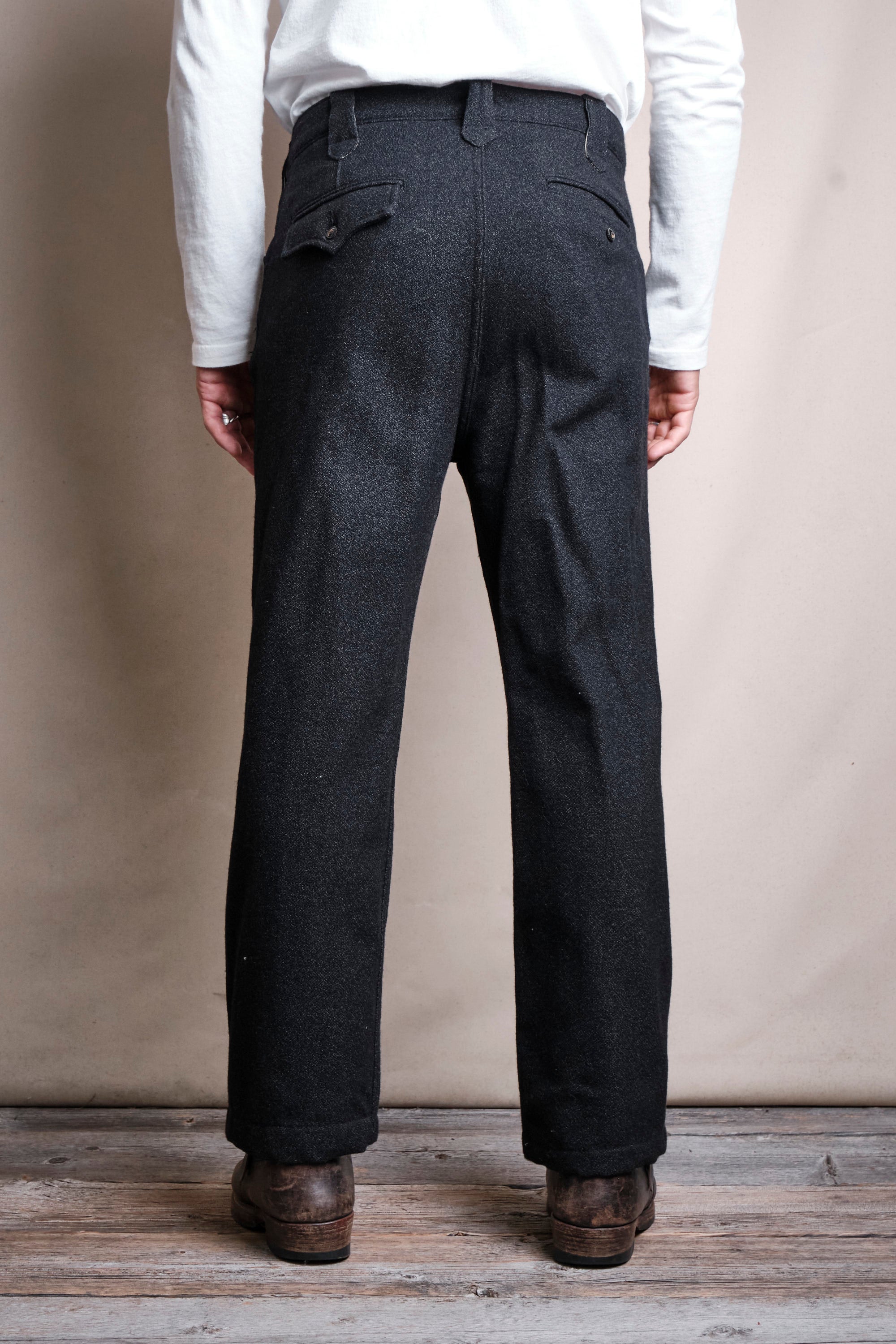Duster Pant Black Wool