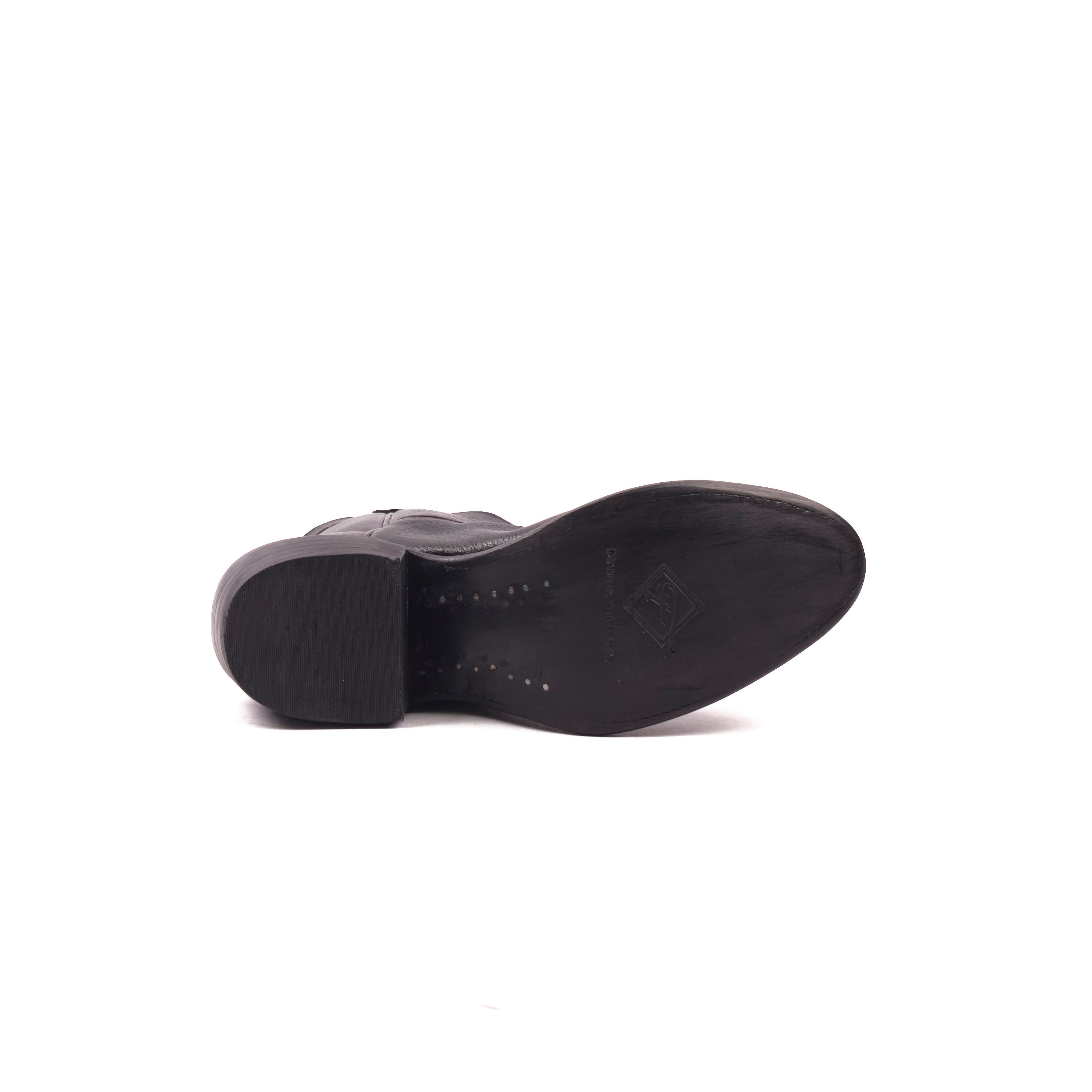 Freenote Cloth x Fenoglio Boot Co. - Black Deerskin Cowboy Boot