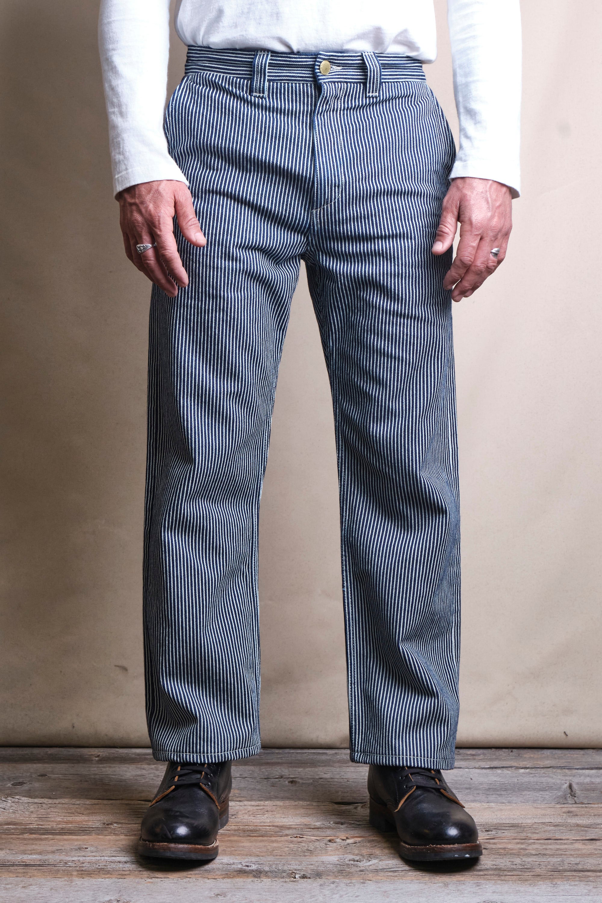 THETOE 【極美品】BATTERY STRIPE PANTS Deck Pant | Hickory Stripe