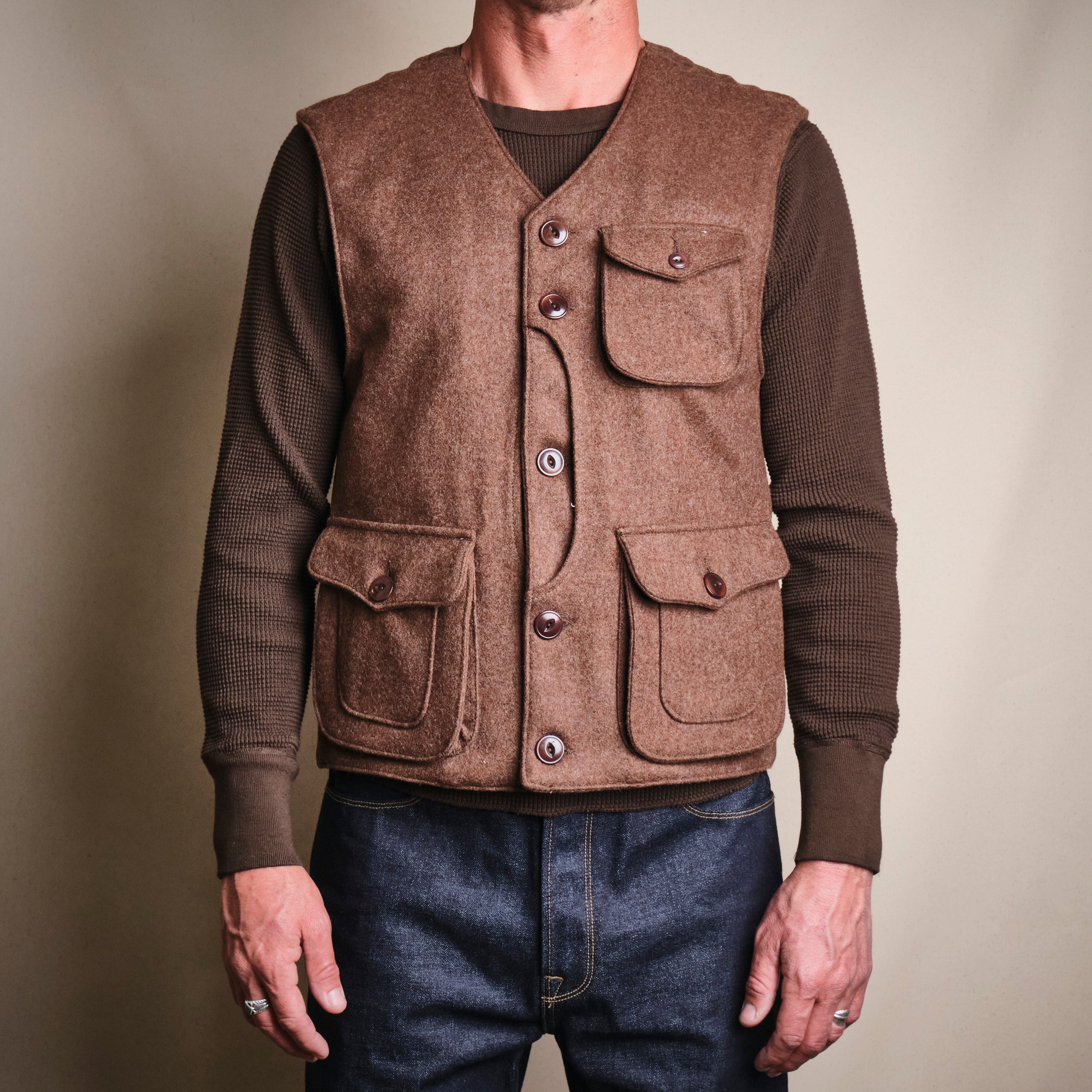 Keynot Brown Wool Hunting Vest