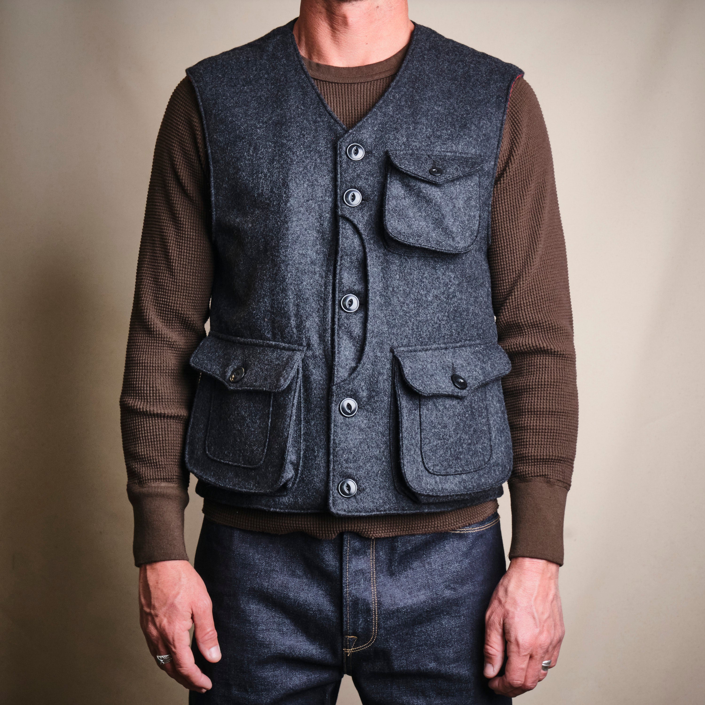 Keynot Black Wool Hunting Vest