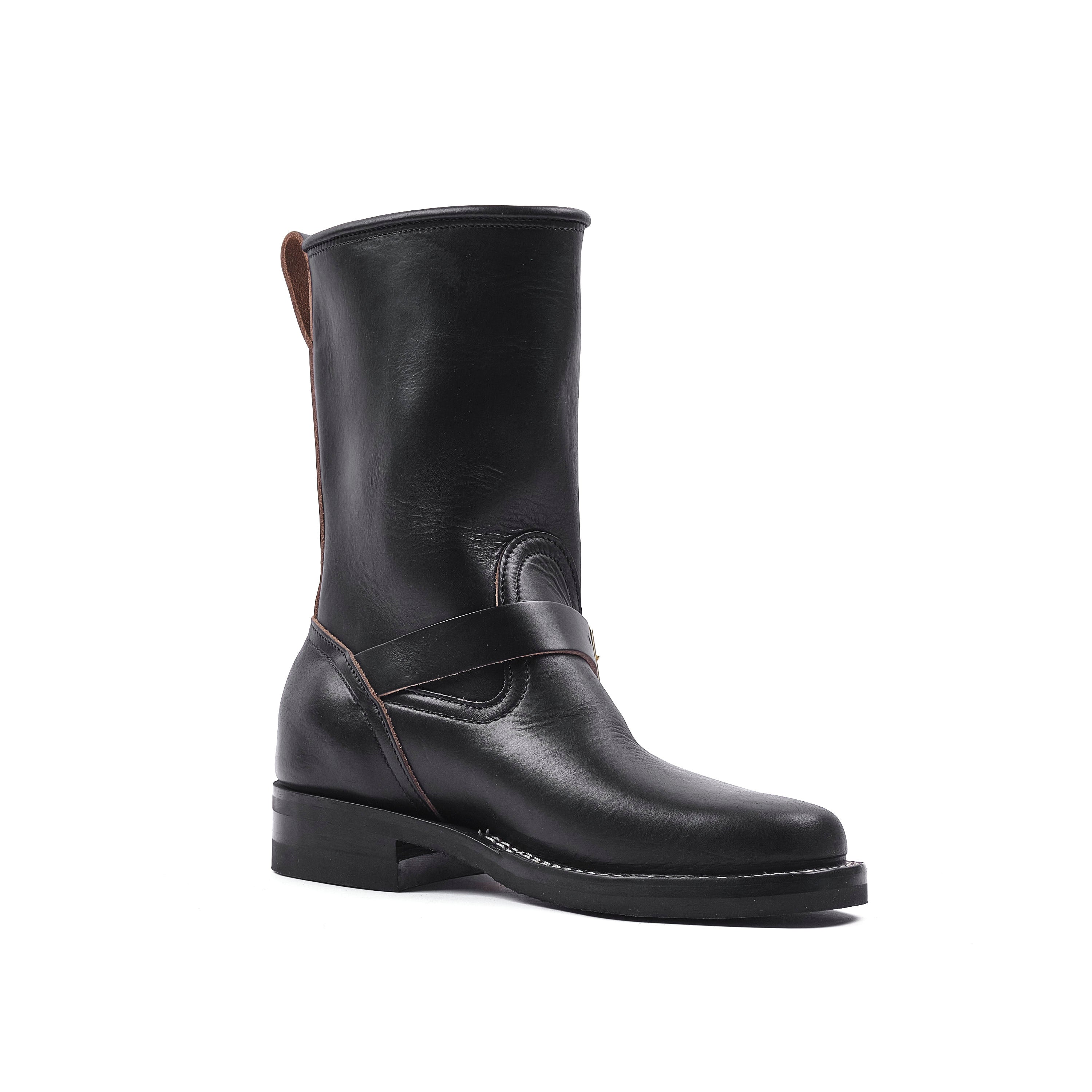 NICKS BOOTS - THE BRAKEMAN 1925 ENGINEER - HORWEEN BLACK CHROMEXCEL