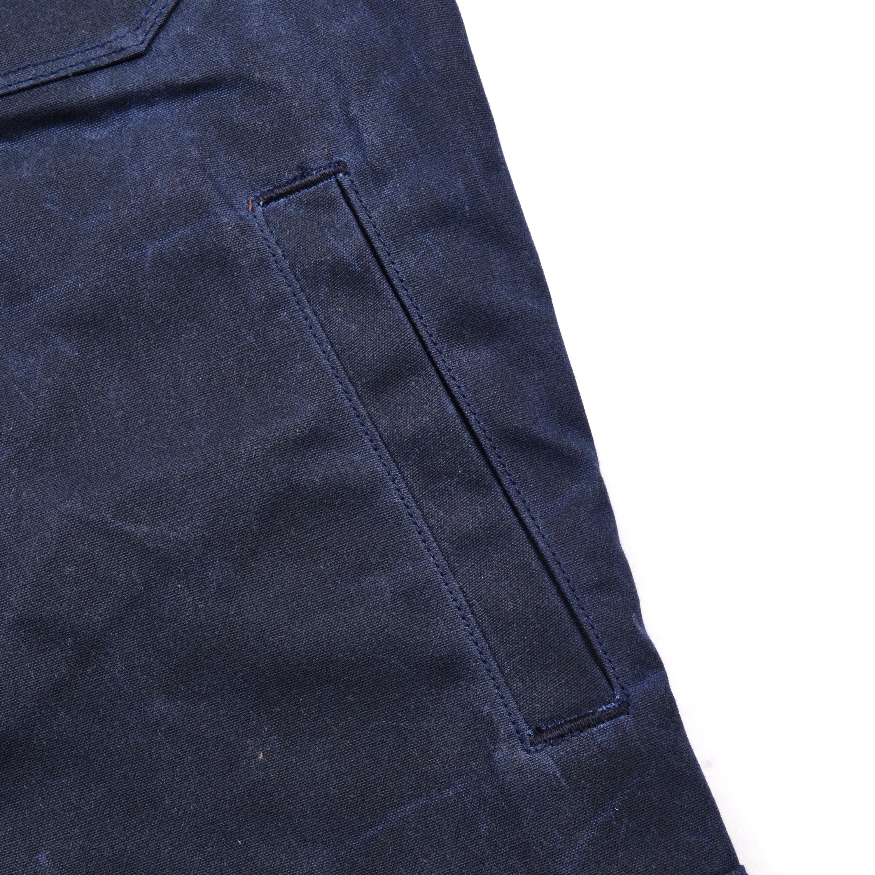 Riders Jacket Waxed Canvas Navy Purple Interior