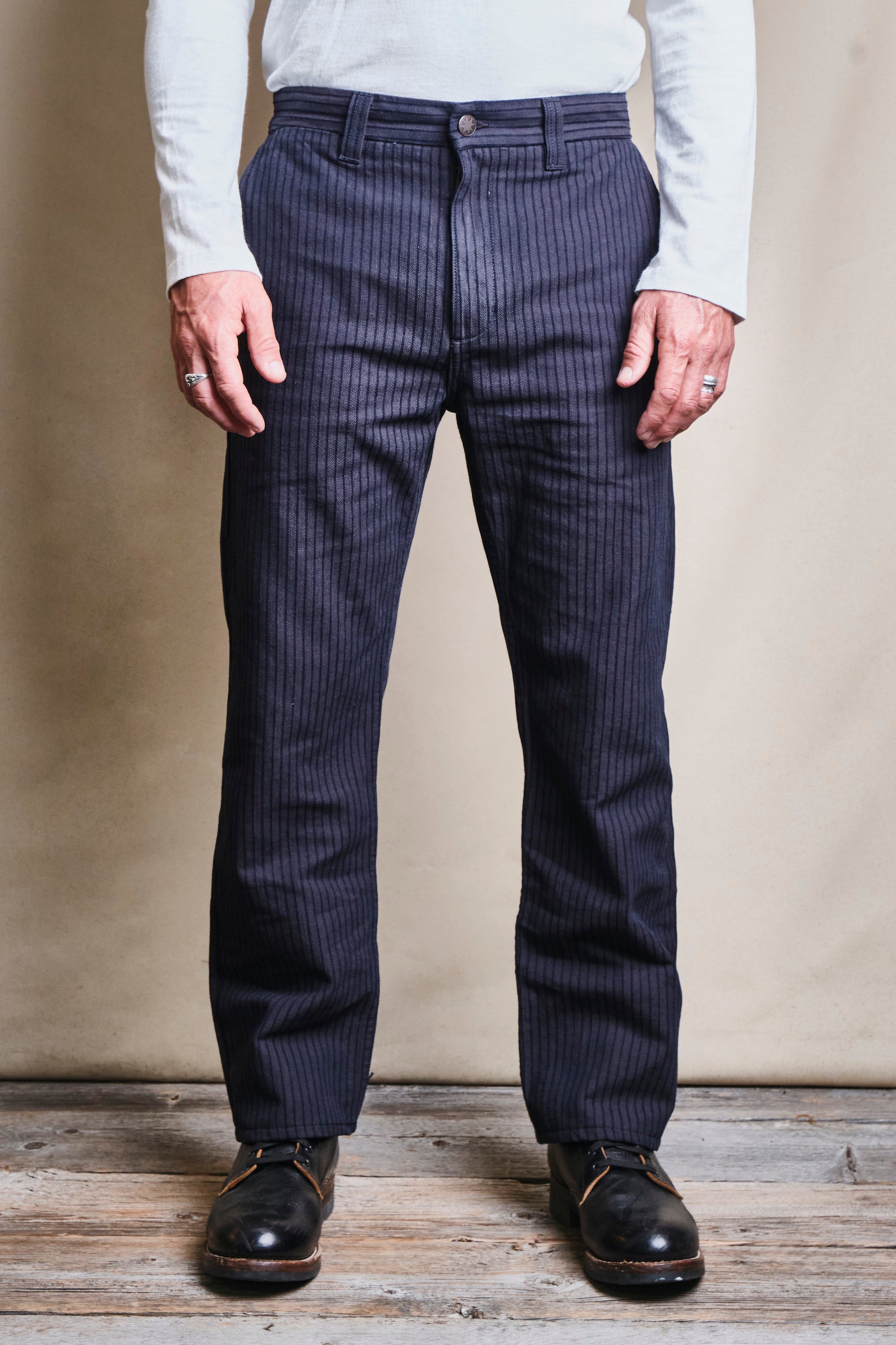 Deck Pant Indigo Herringbone Dobby