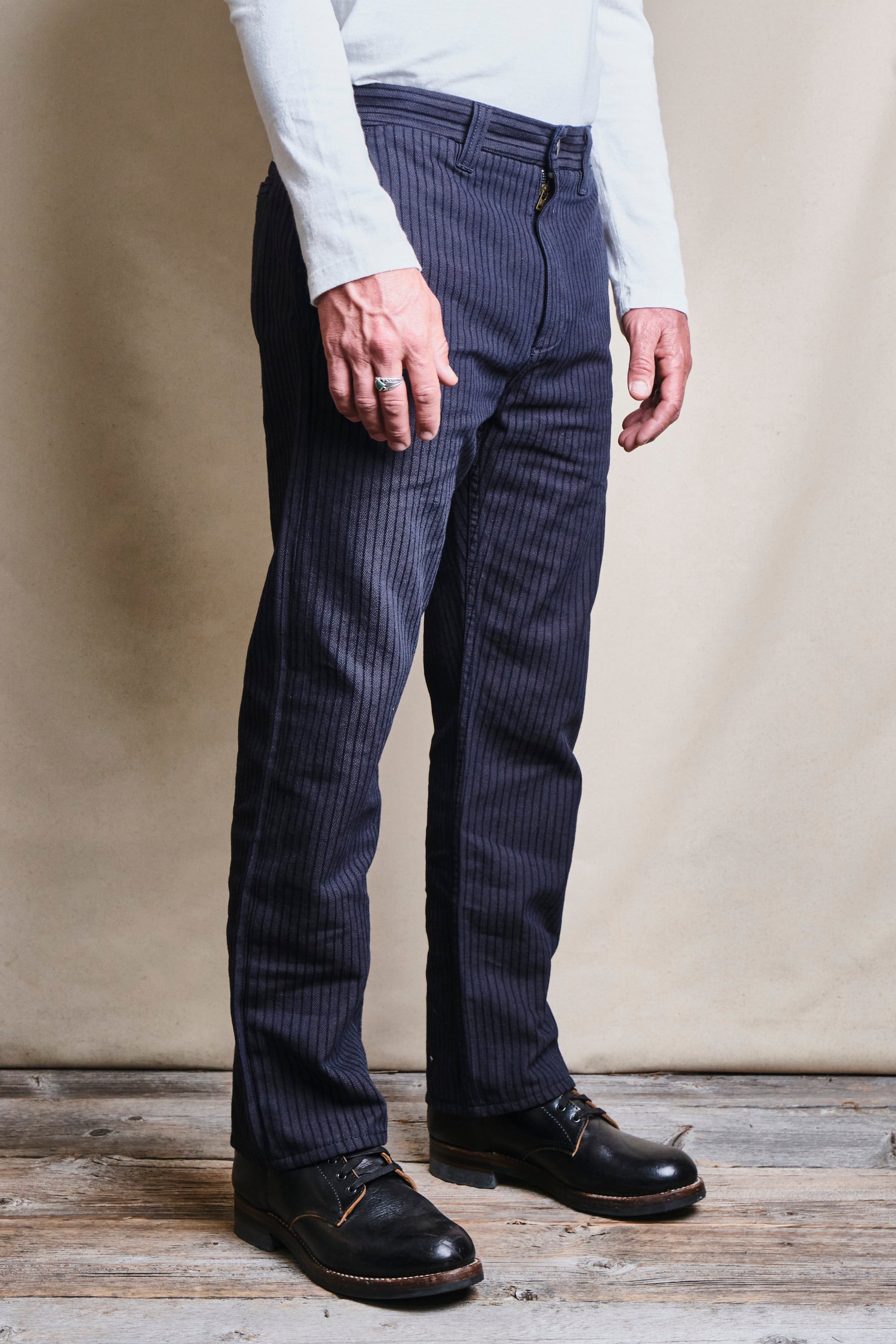 Deck Pant Indigo Herringbone Dobby