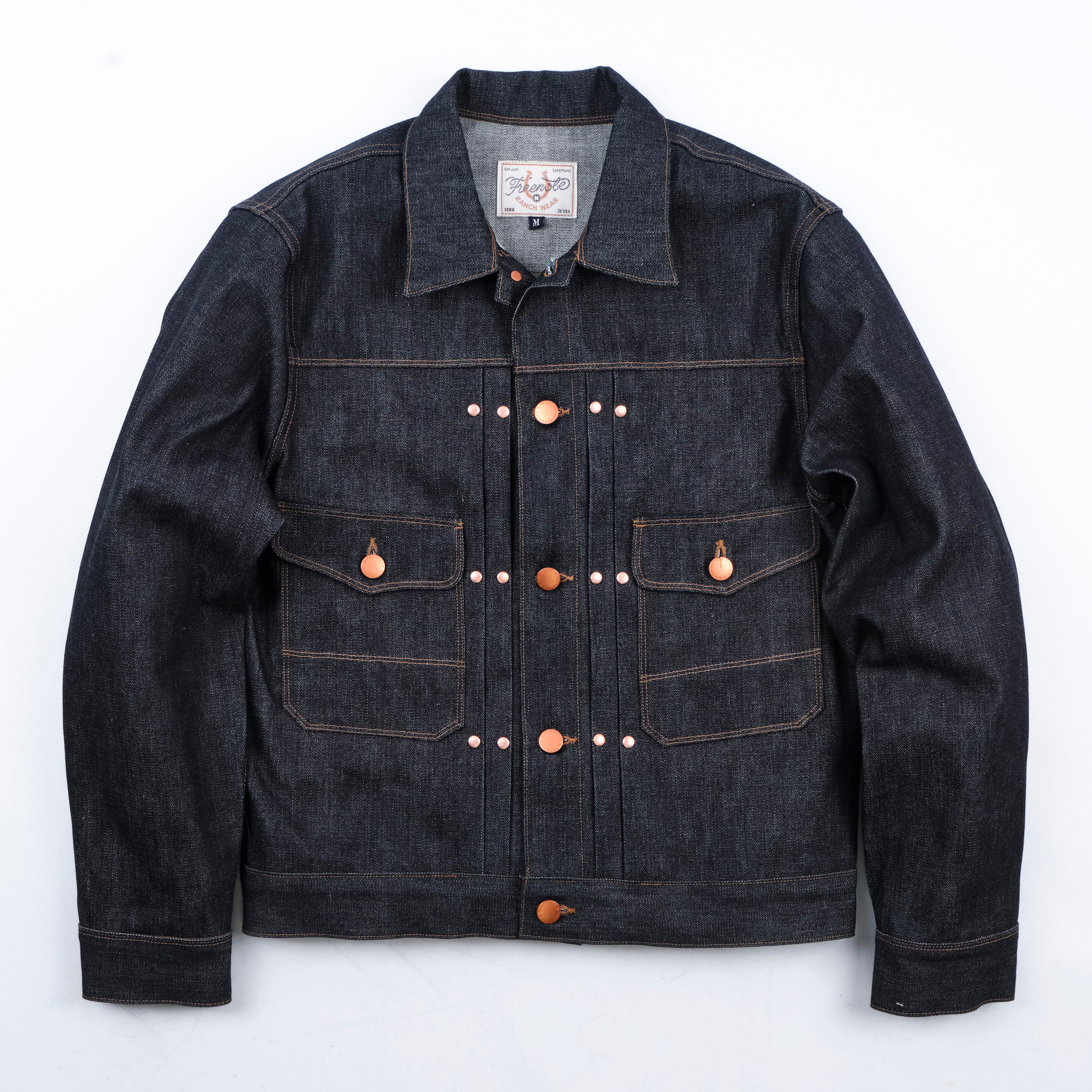 【KOOLOSET】Stripe denim roll-up shirt jacket ONI DENIM】03501 HJS Drop Needle Stitching Jacquard Striped