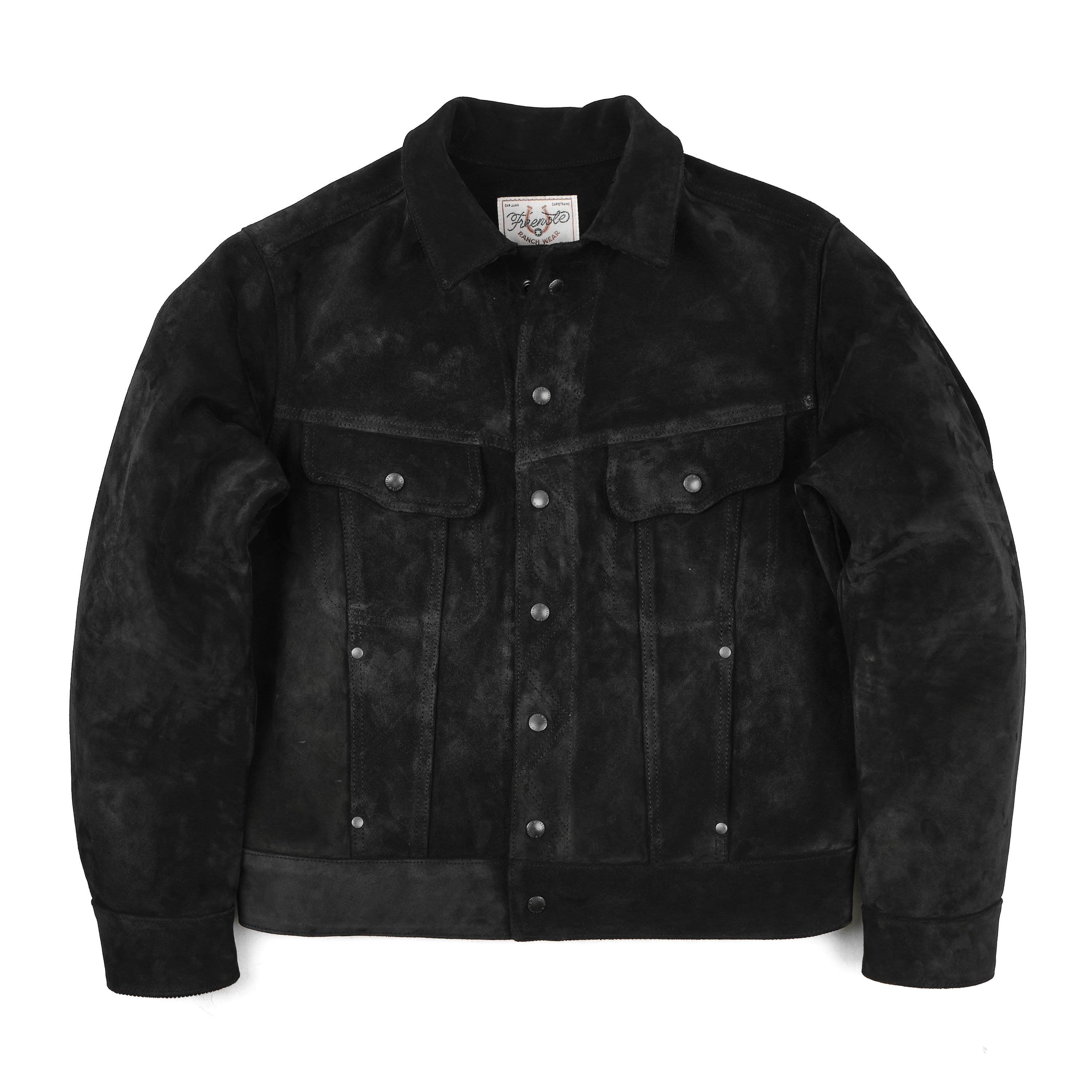 quilting liner real suède jacket/black High Low | 1.4mm Black Suede Jacket