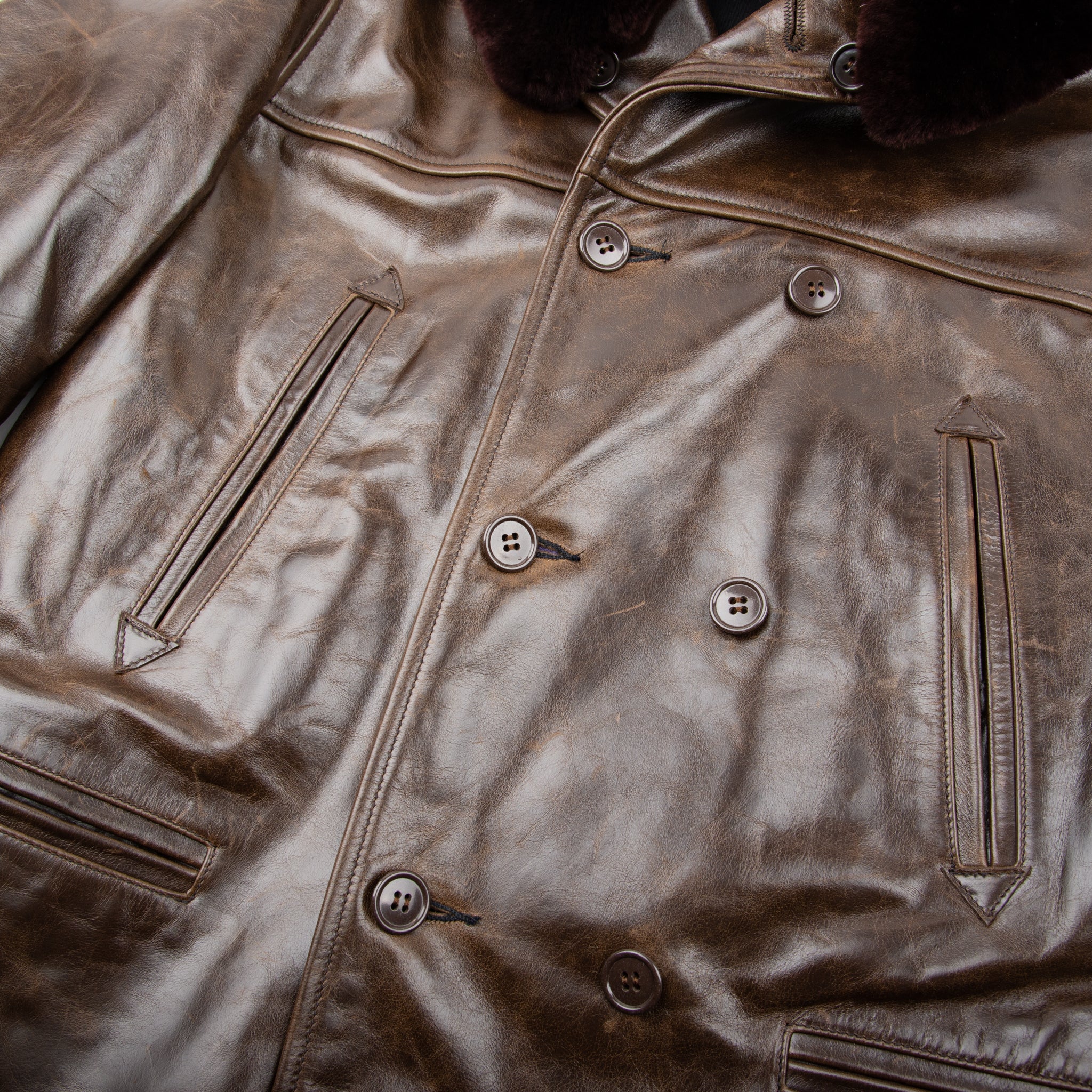 Himel Bros x Freenote Cloth Chinook Jacket <span> Black Oak American Steerhide</span>