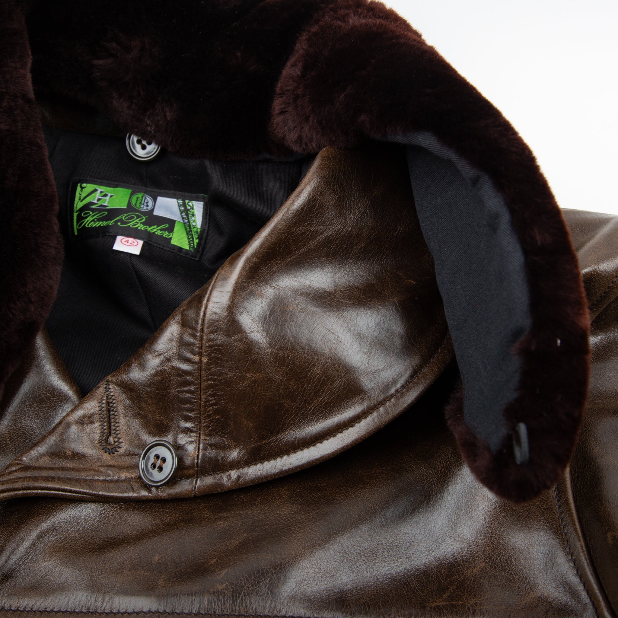 Himel Bros x Freenote Cloth Chinook Jacket <span> Black Oak American Steerhide</span>