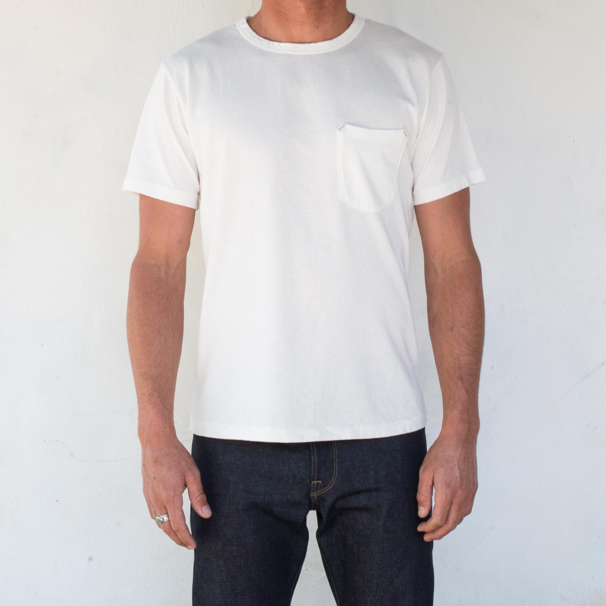 9 Ounce Pocket T-Shirt <span> White </span>