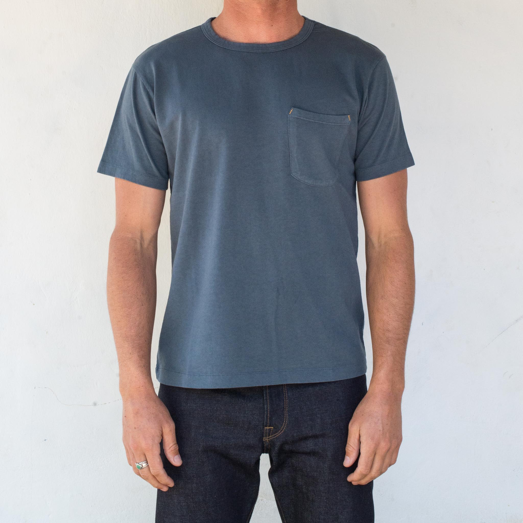 9 Ounce Pocket T-Shirt <span> Blue </span>