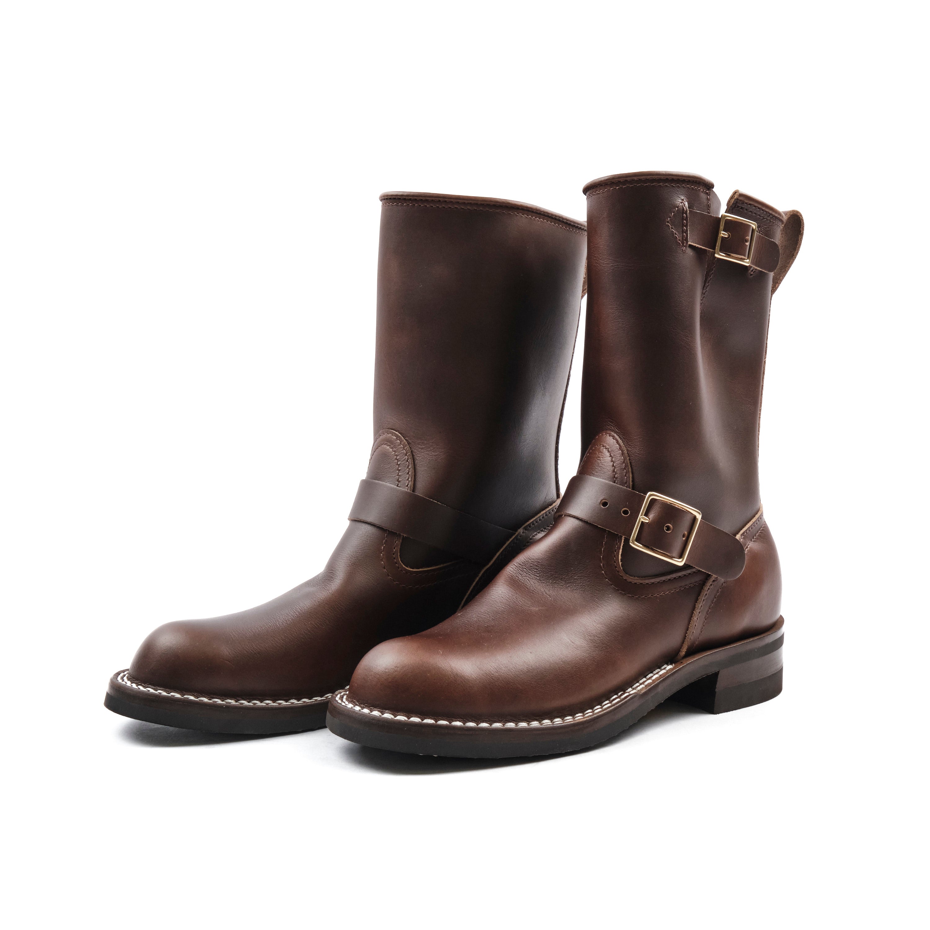 NICKS BOOTS - THE BRAKEMAN ENGINEER - HORWEEN SHACKLETON COGNAC