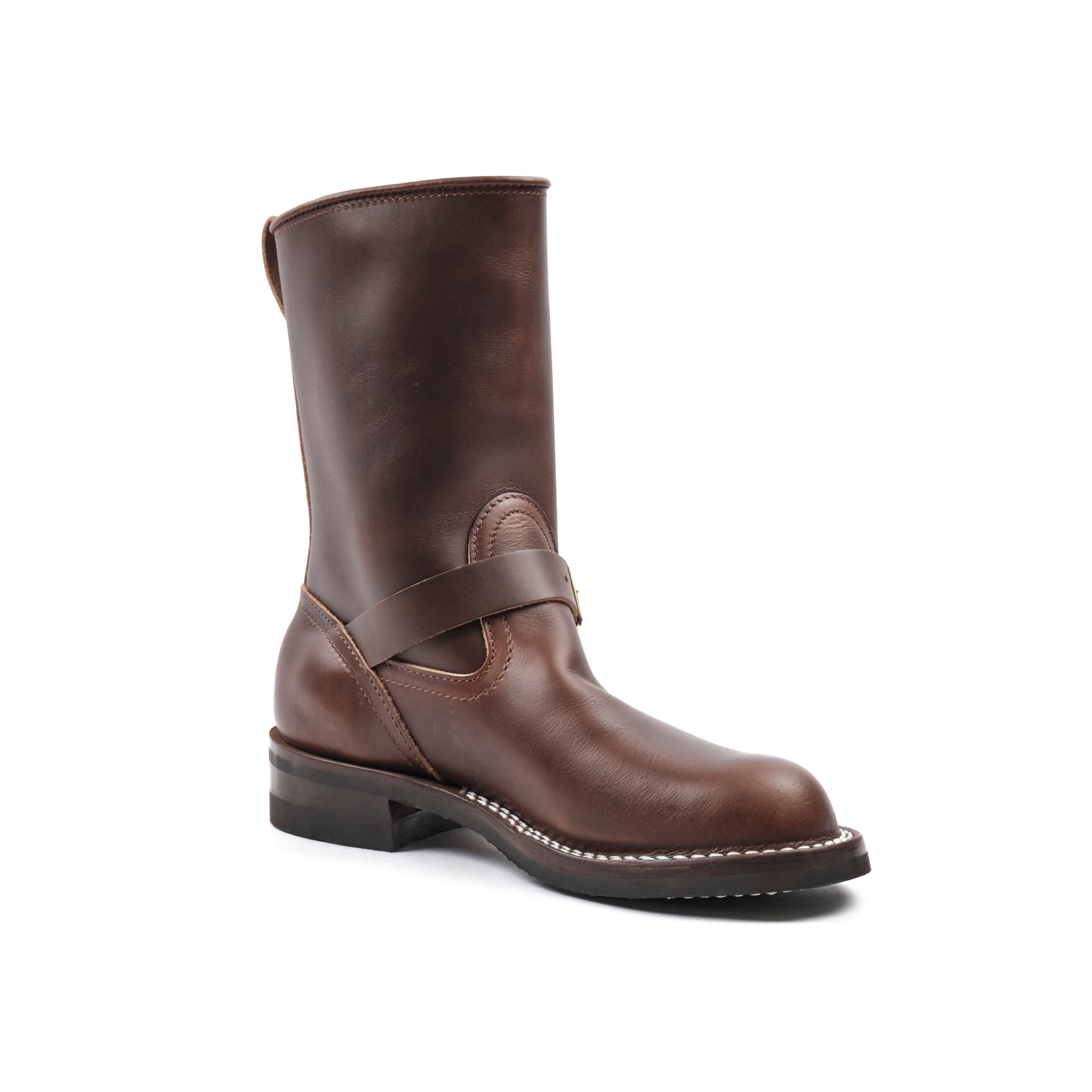 NICKS BOOTS - THE BRAKEMAN ENGINEER - HORWEEN SHACKLETON COGNAC