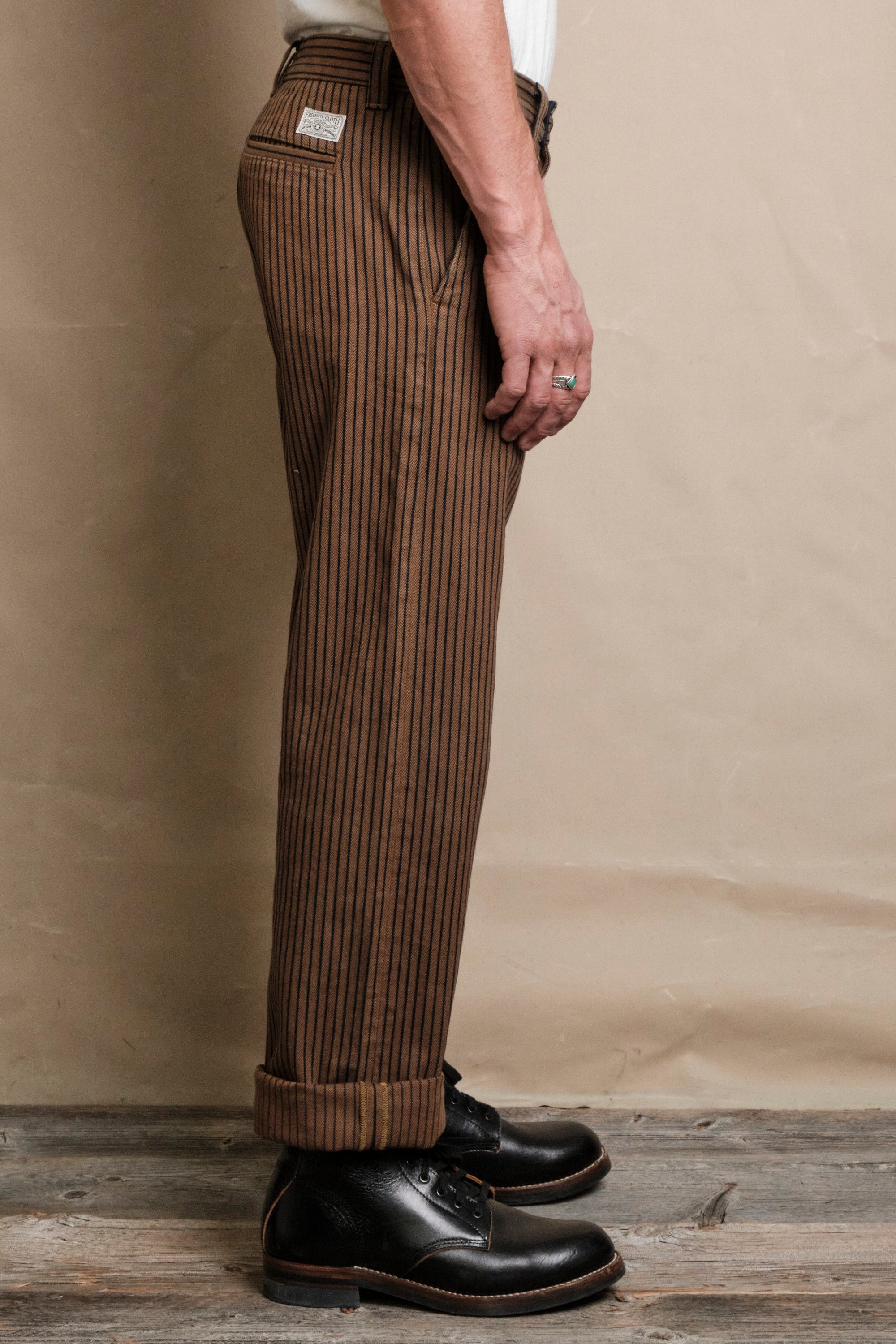 Deck Pant Brown Herringbone Dobby