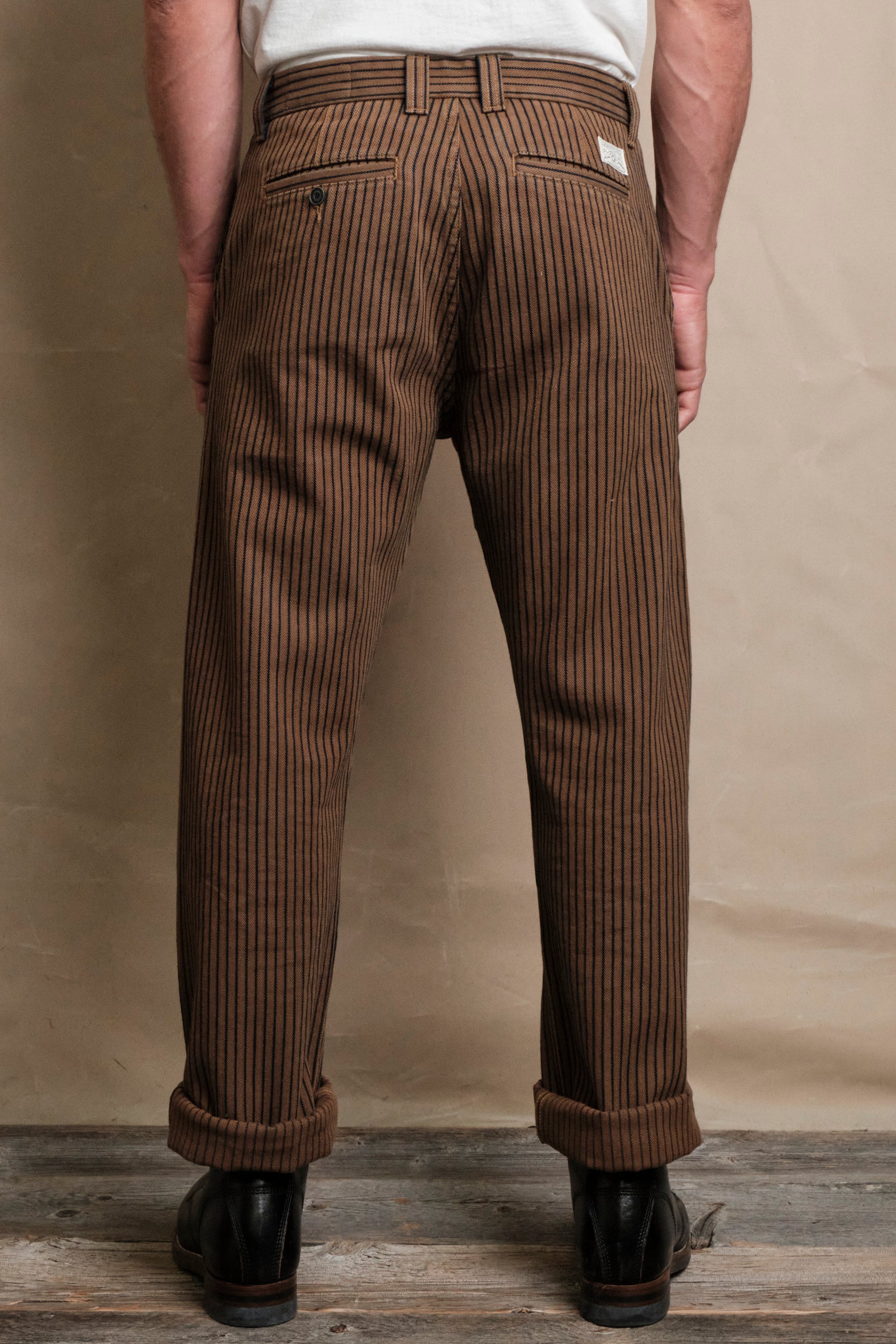 Deck Pant Brown Herringbone Dobby