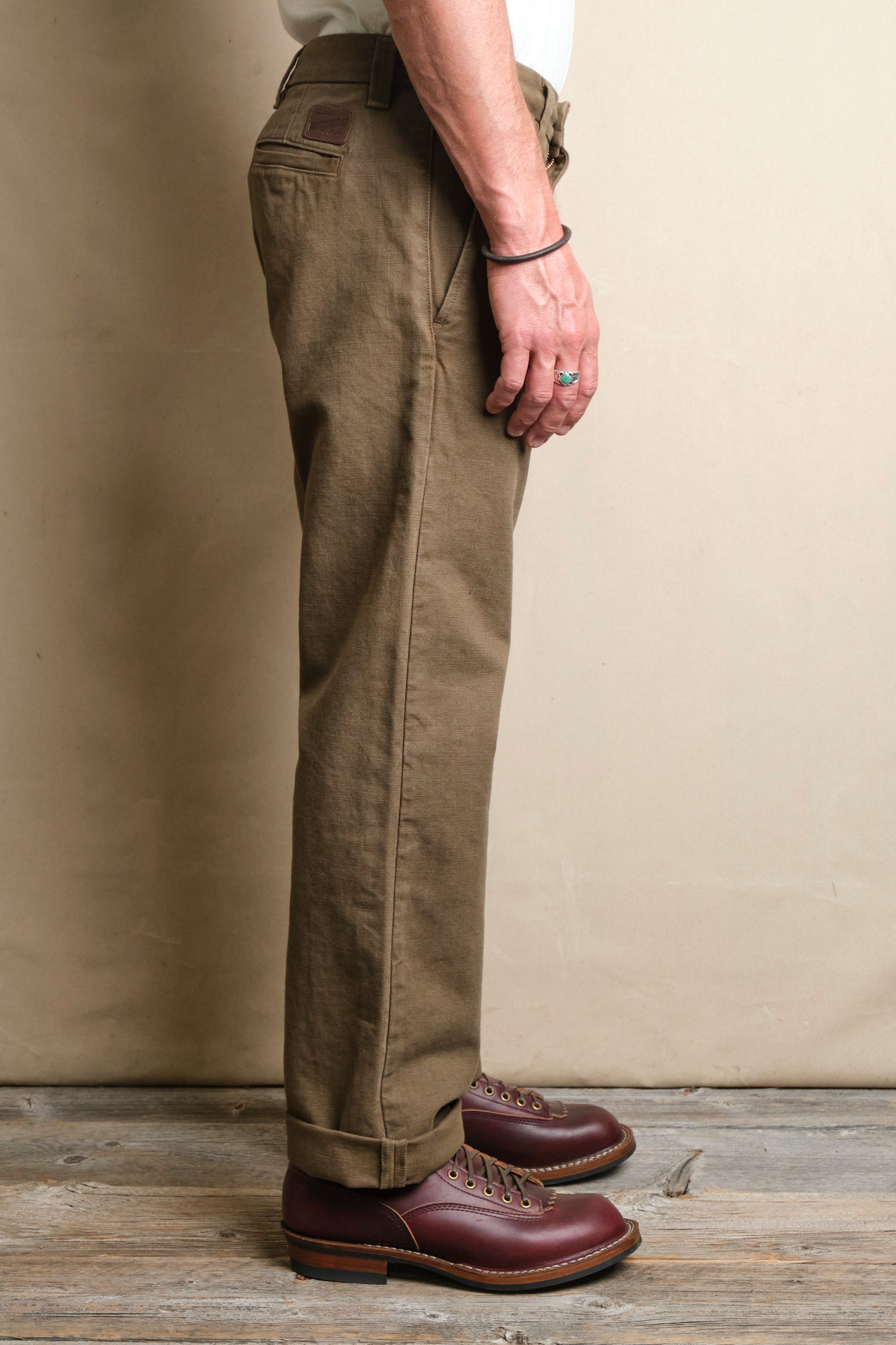 Deck Pant 14 Ounce Slub Army