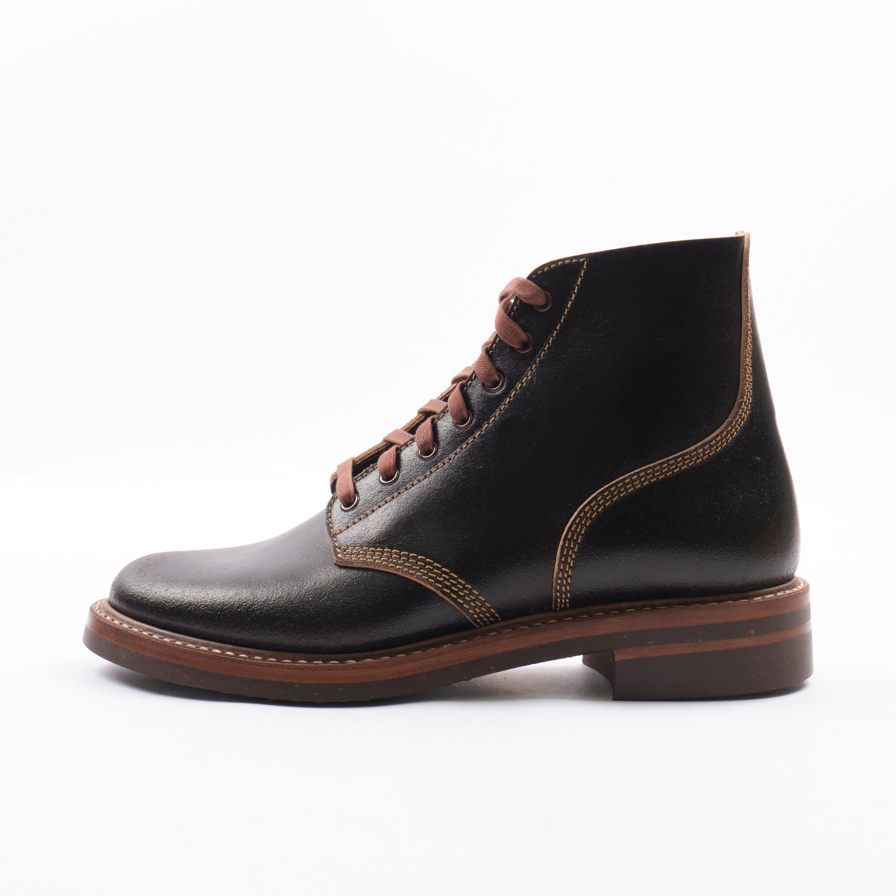 John Lofgren M-43 Service Boots Horween Dark Brown Waxed Flesh