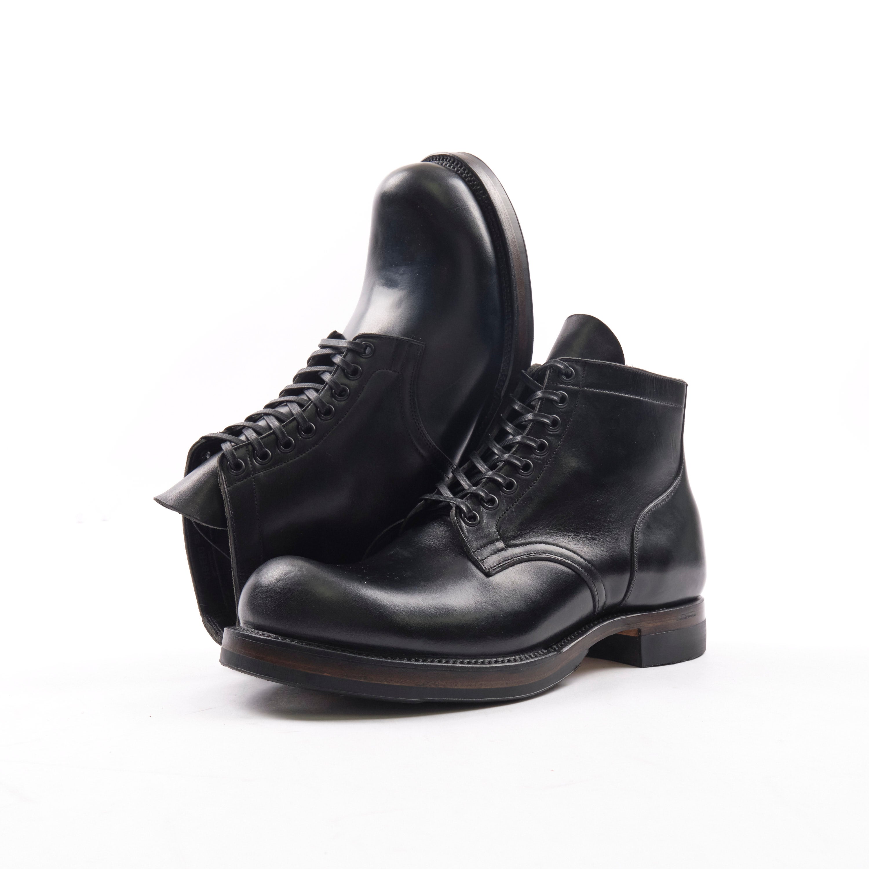 FREENOTE CLOTH X VIBERG SERVICE BOOT - HORWEEN BLACK STRUCK THROUGH CHROMEXCEL