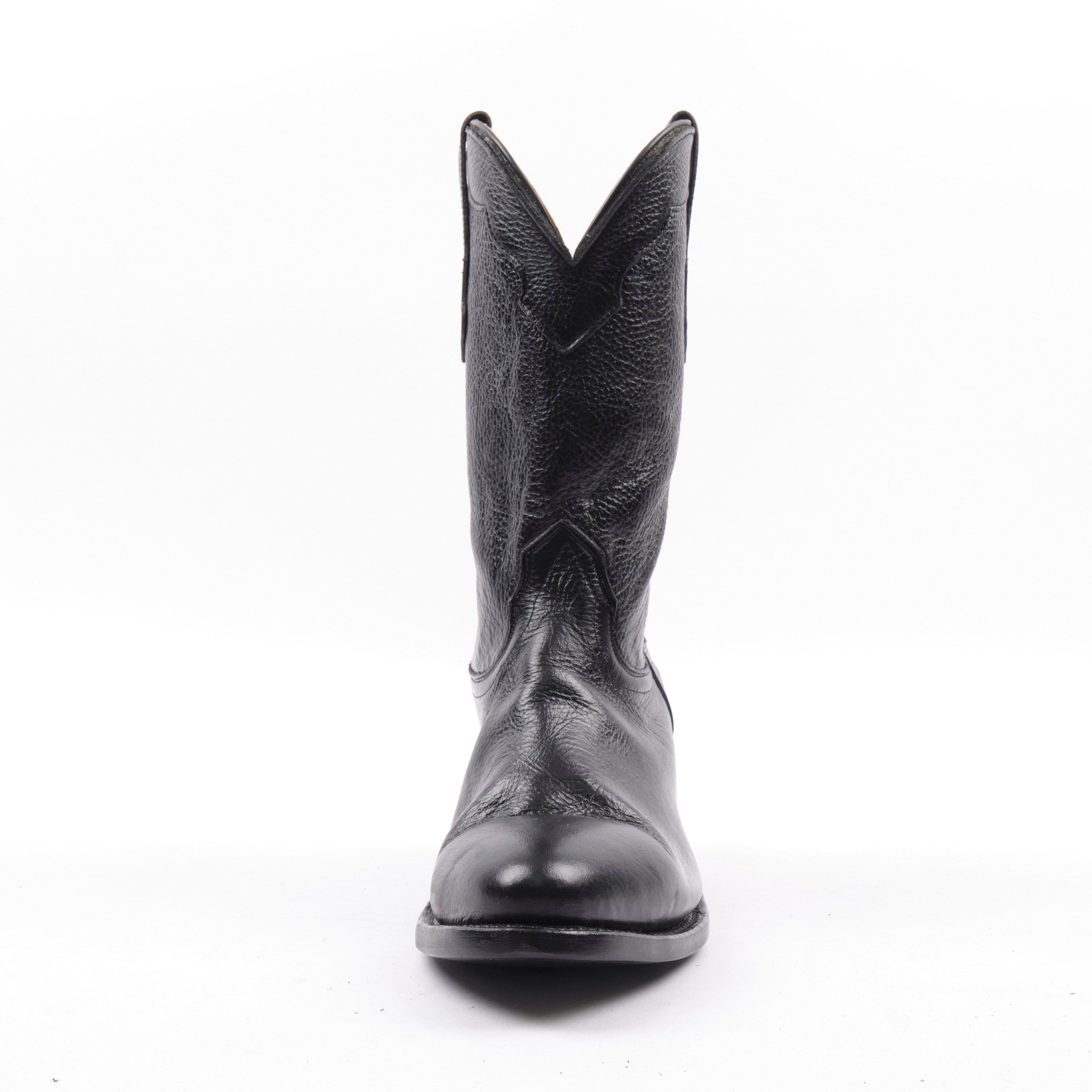 Fenoglio Boot Co. x Freenote Cloth - Black Deerskin Cowboy Boot