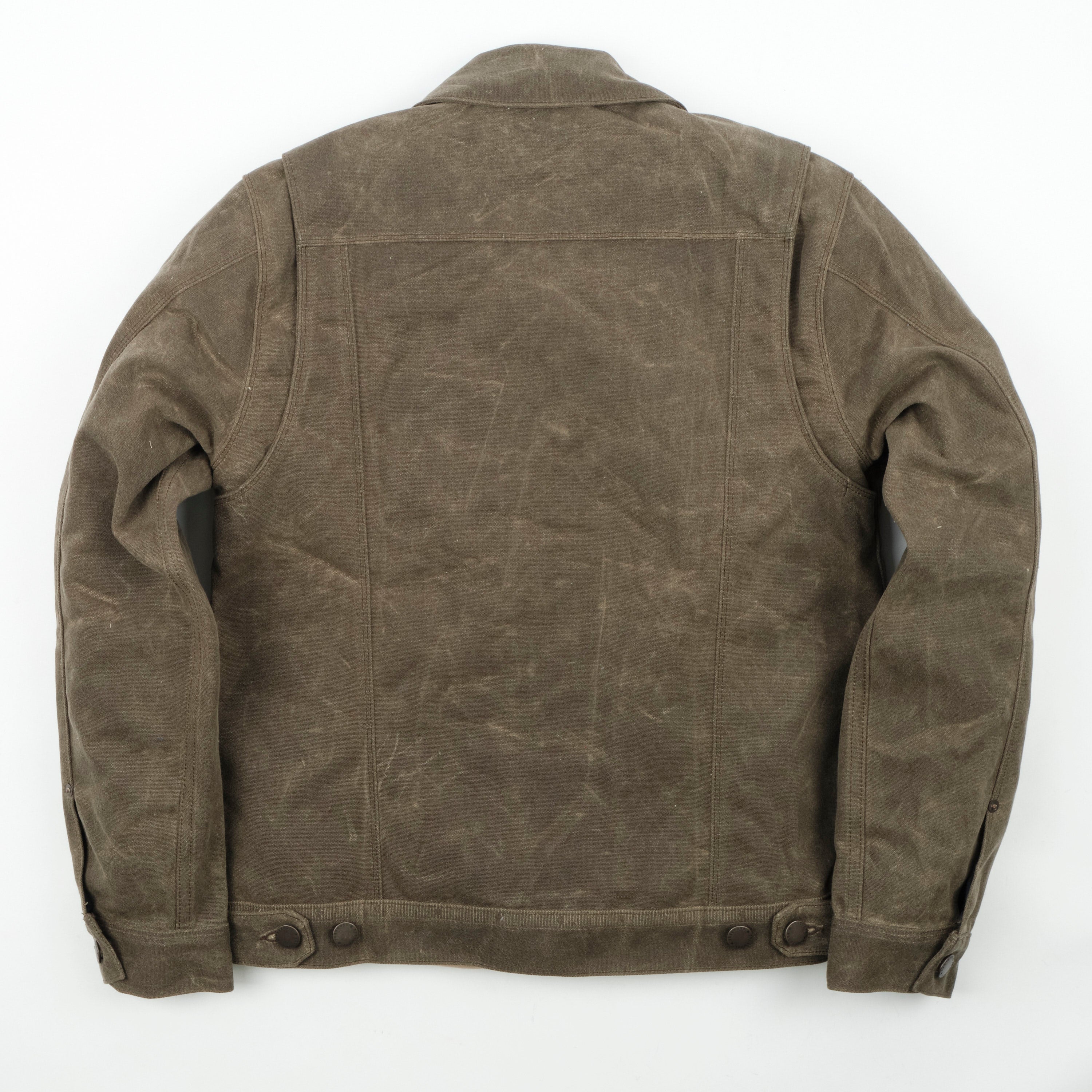 Riders Jacket Heavy Waxed Canvas Tobacco Blue Wool