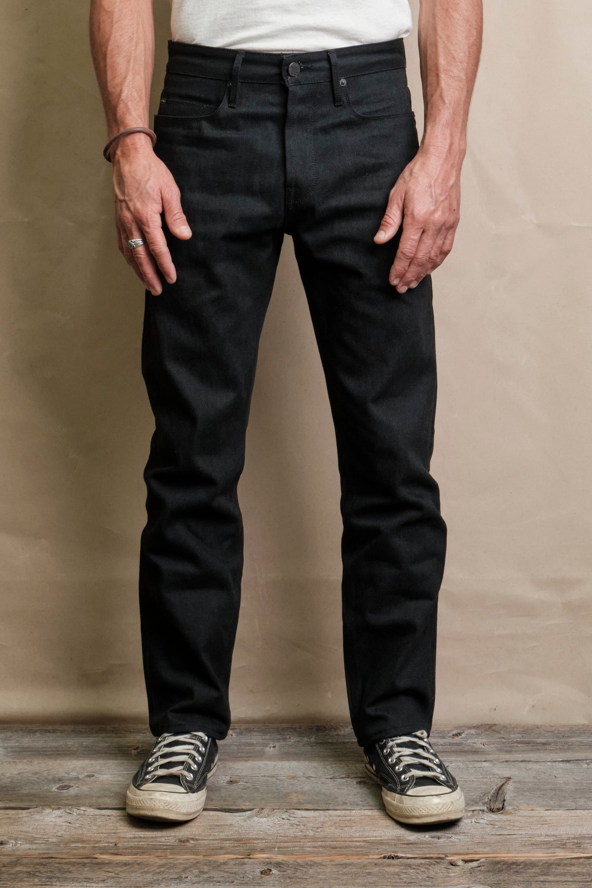 Portola Taper | Raw 14.25 oz Black Grey Denim