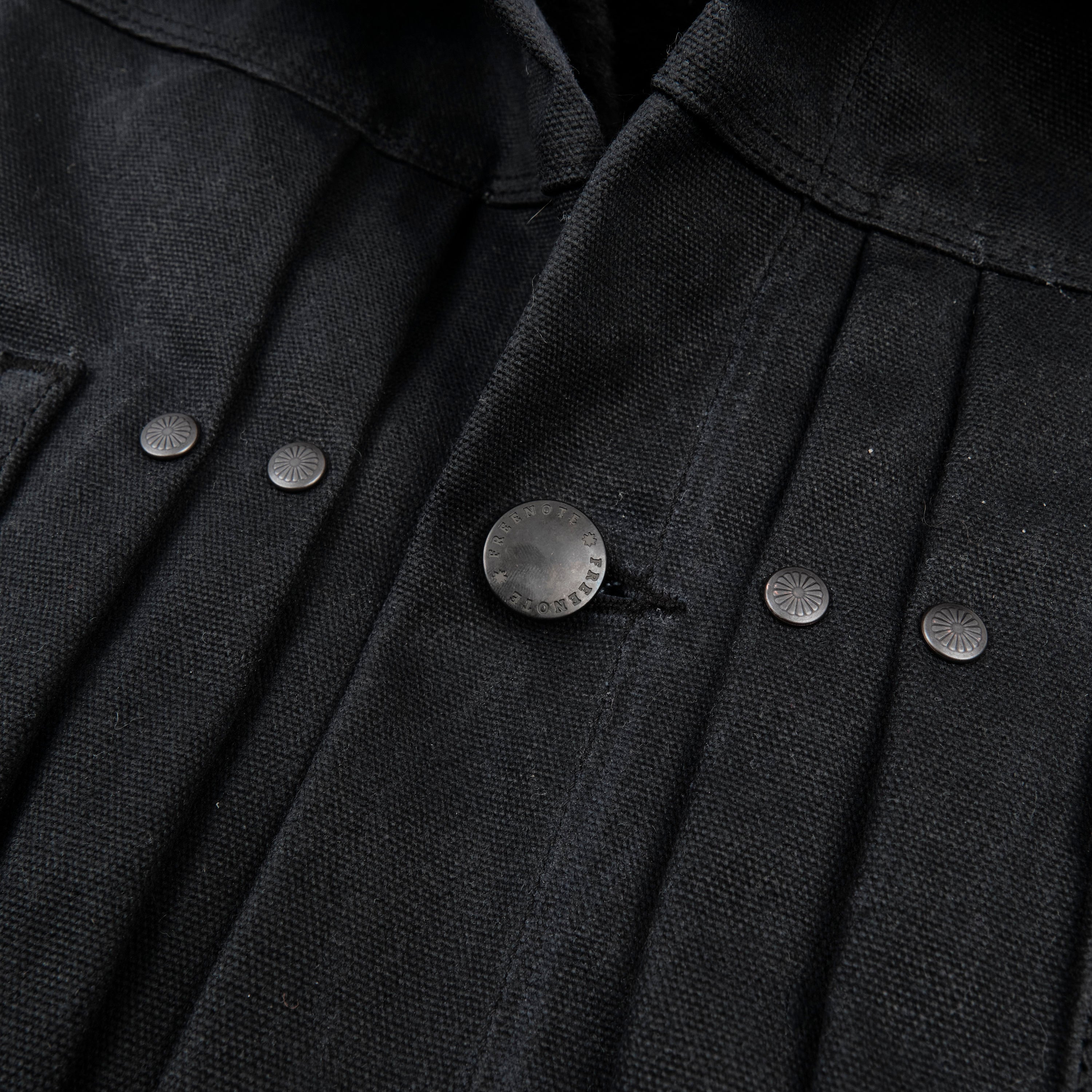 Riders Jacket Heavy Waxed Canvas Black Alpaca