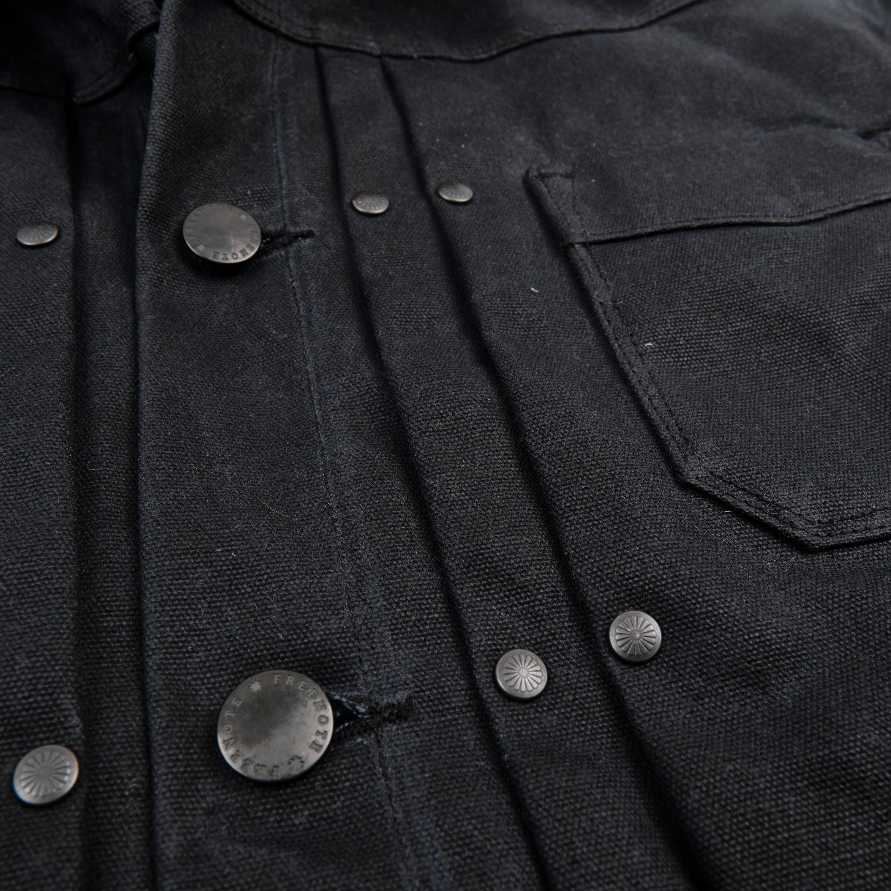 Riders Jacket Heavy Waxed Canvas Black Alpaca