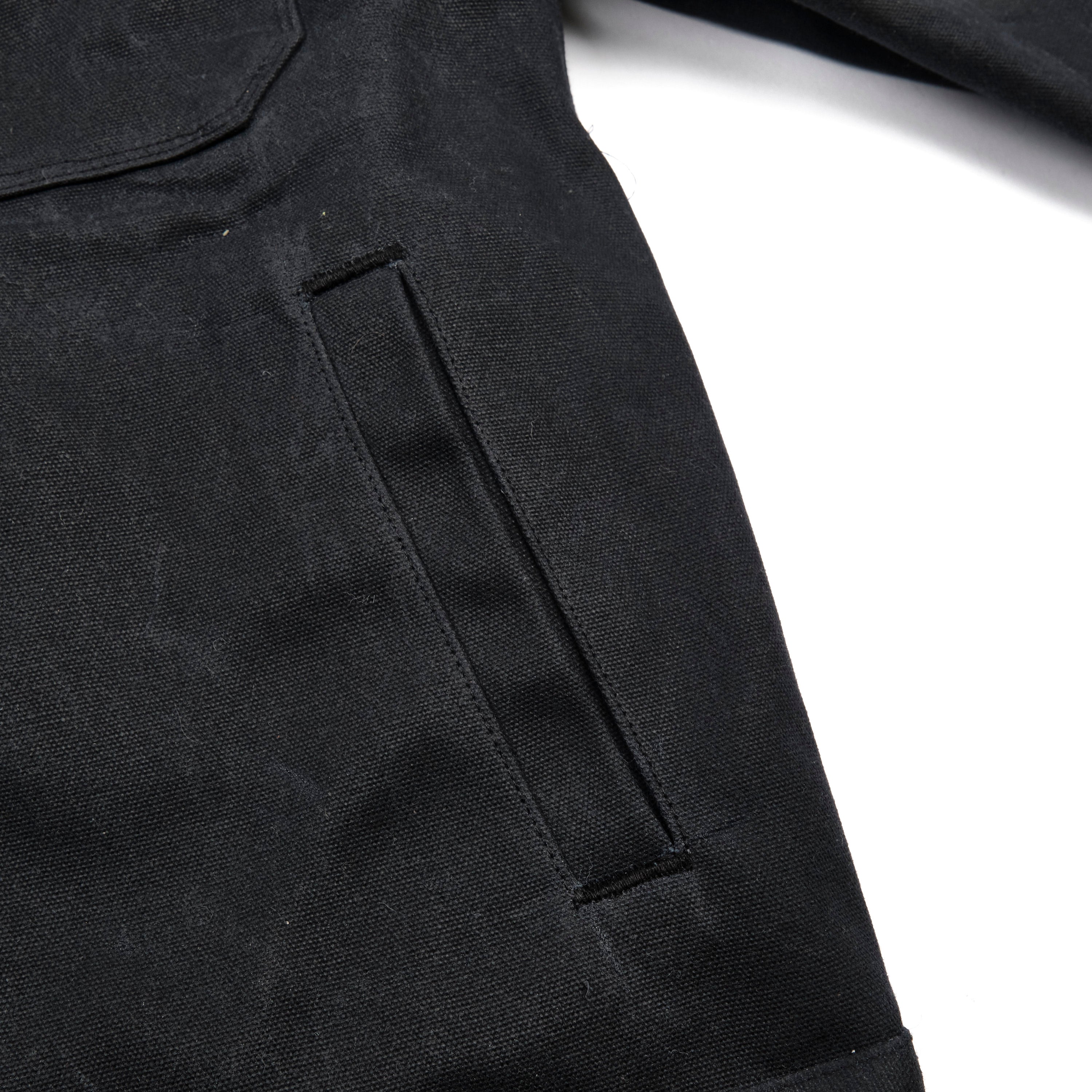 Riders Jacket Heavy Waxed Canvas Black Alpaca